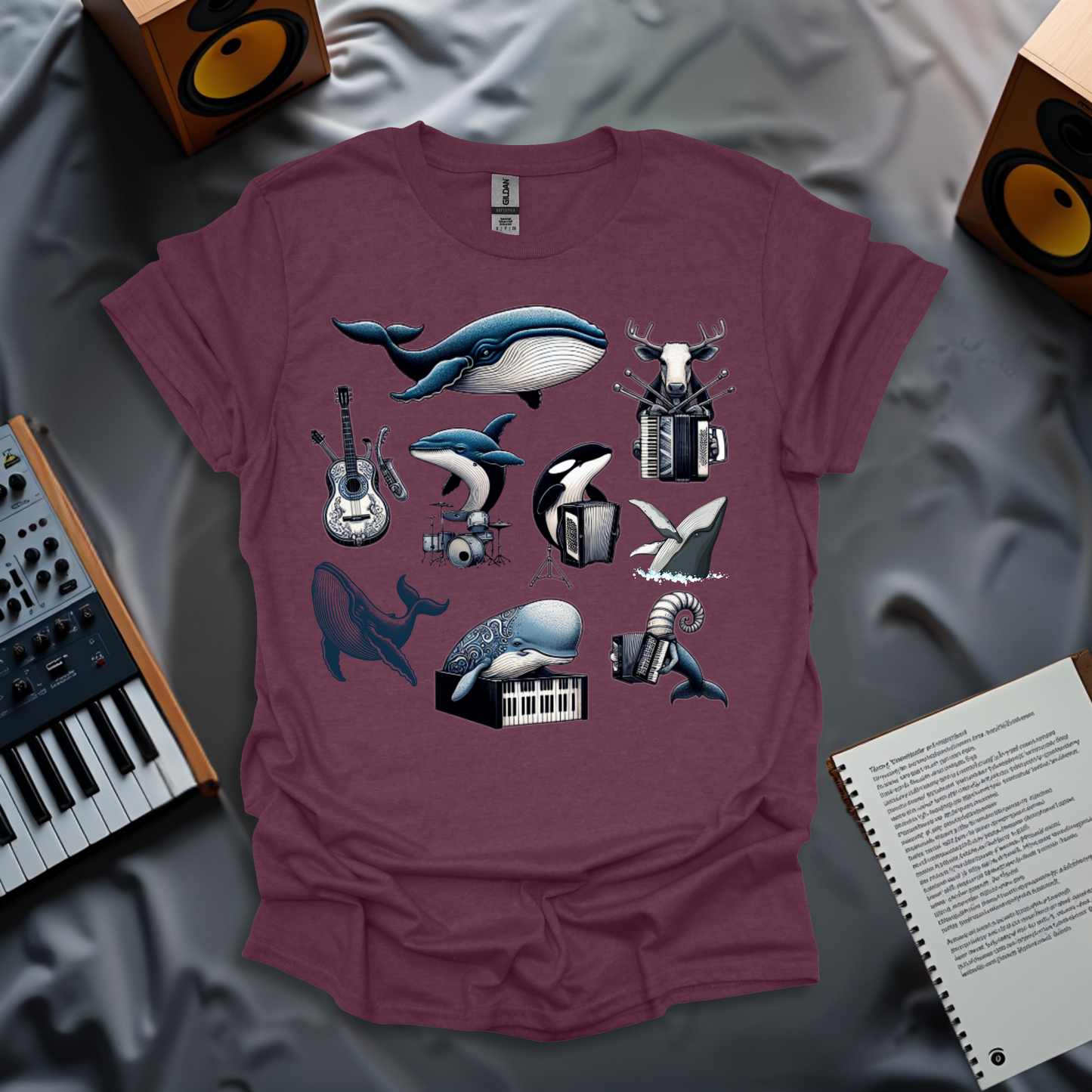 Musicians in Blue T-Shirt