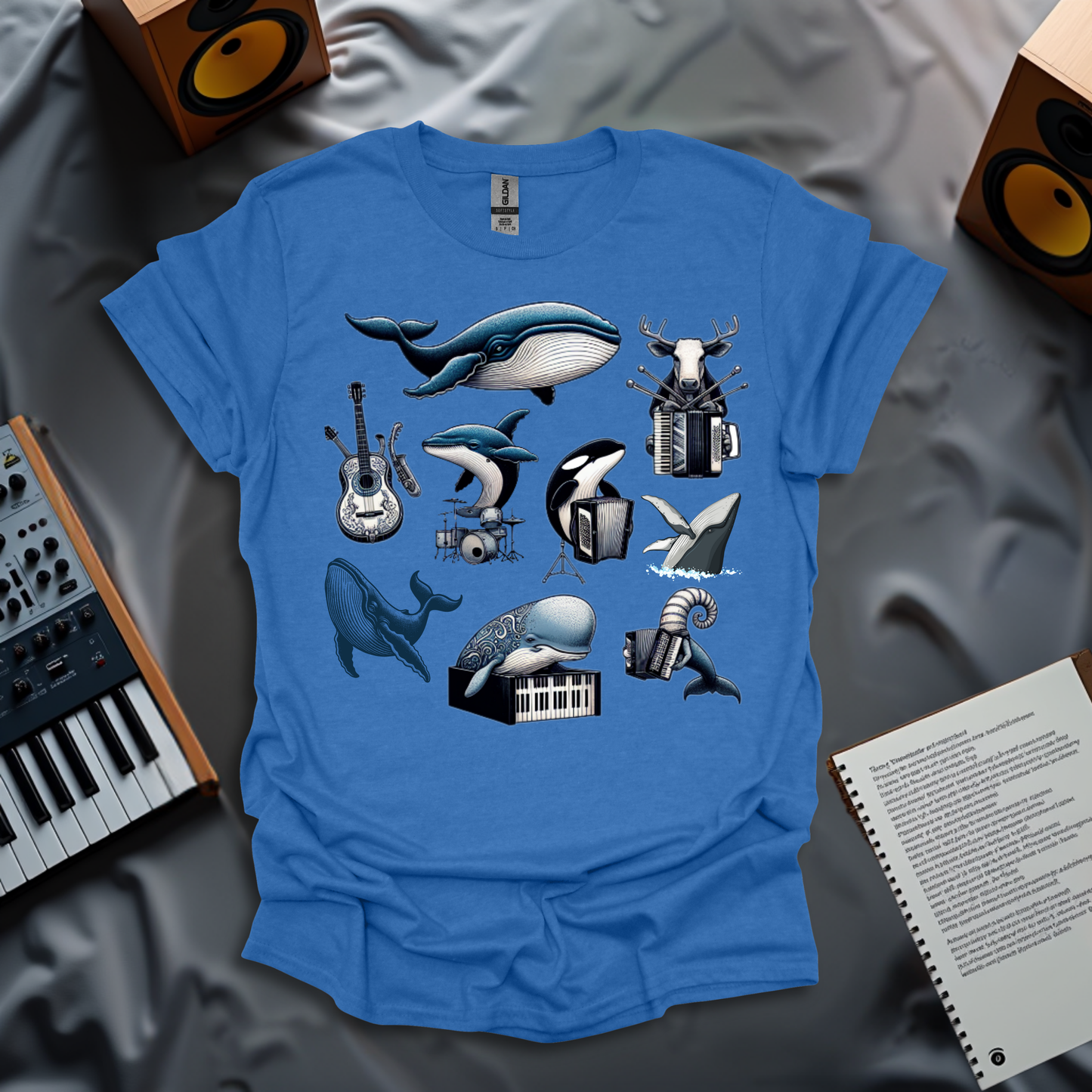 Musicians in Blue T-Shirt