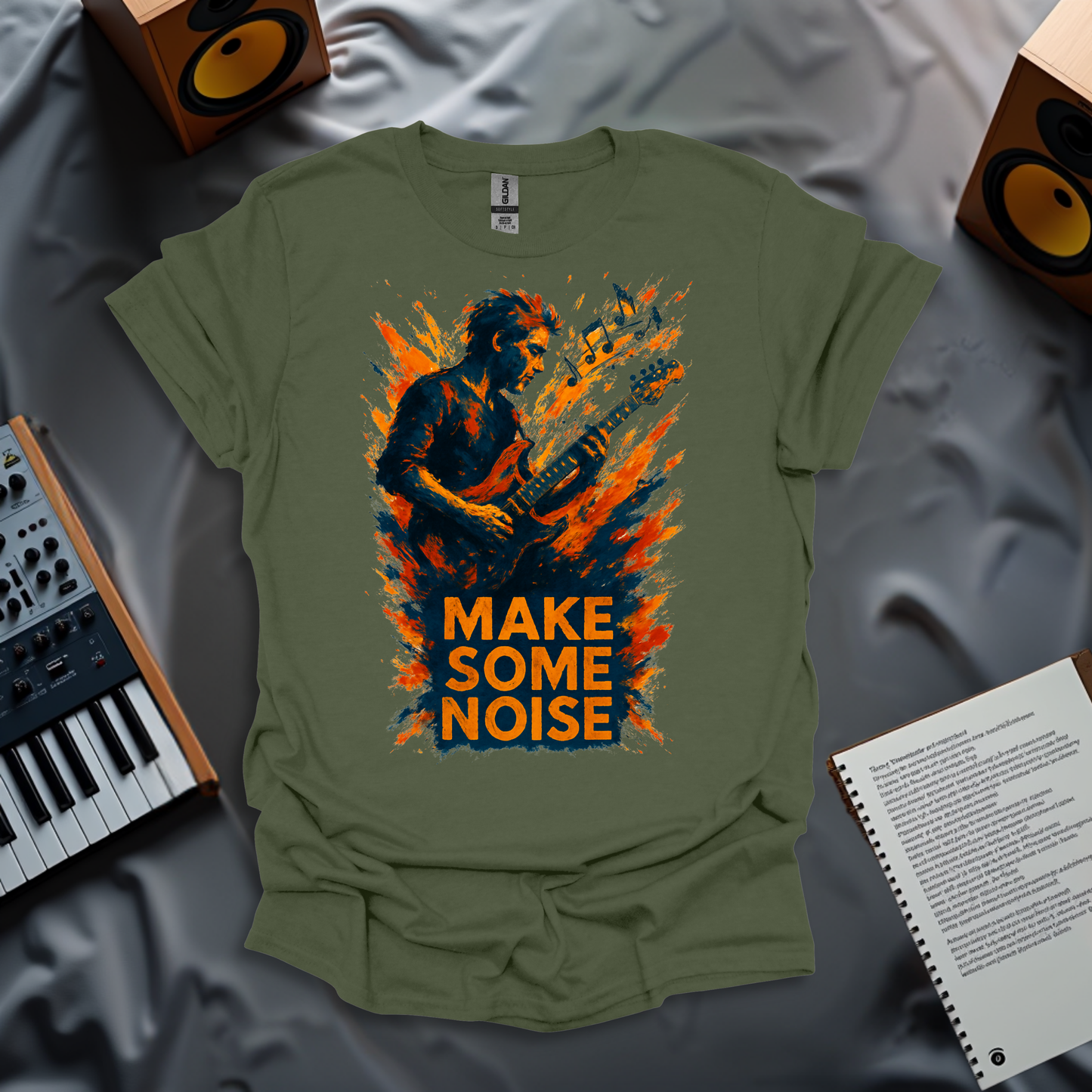 Make Some Noise – Explosive Guitar Art T-Shirt