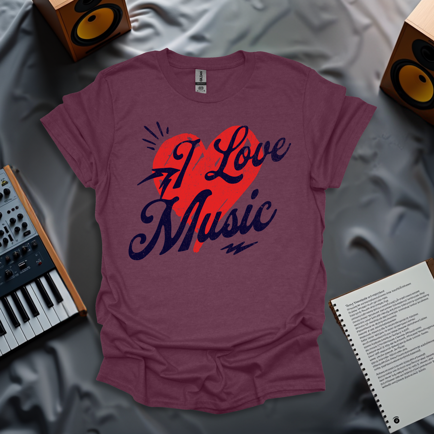 I Love Music Minimalist T-Shirt