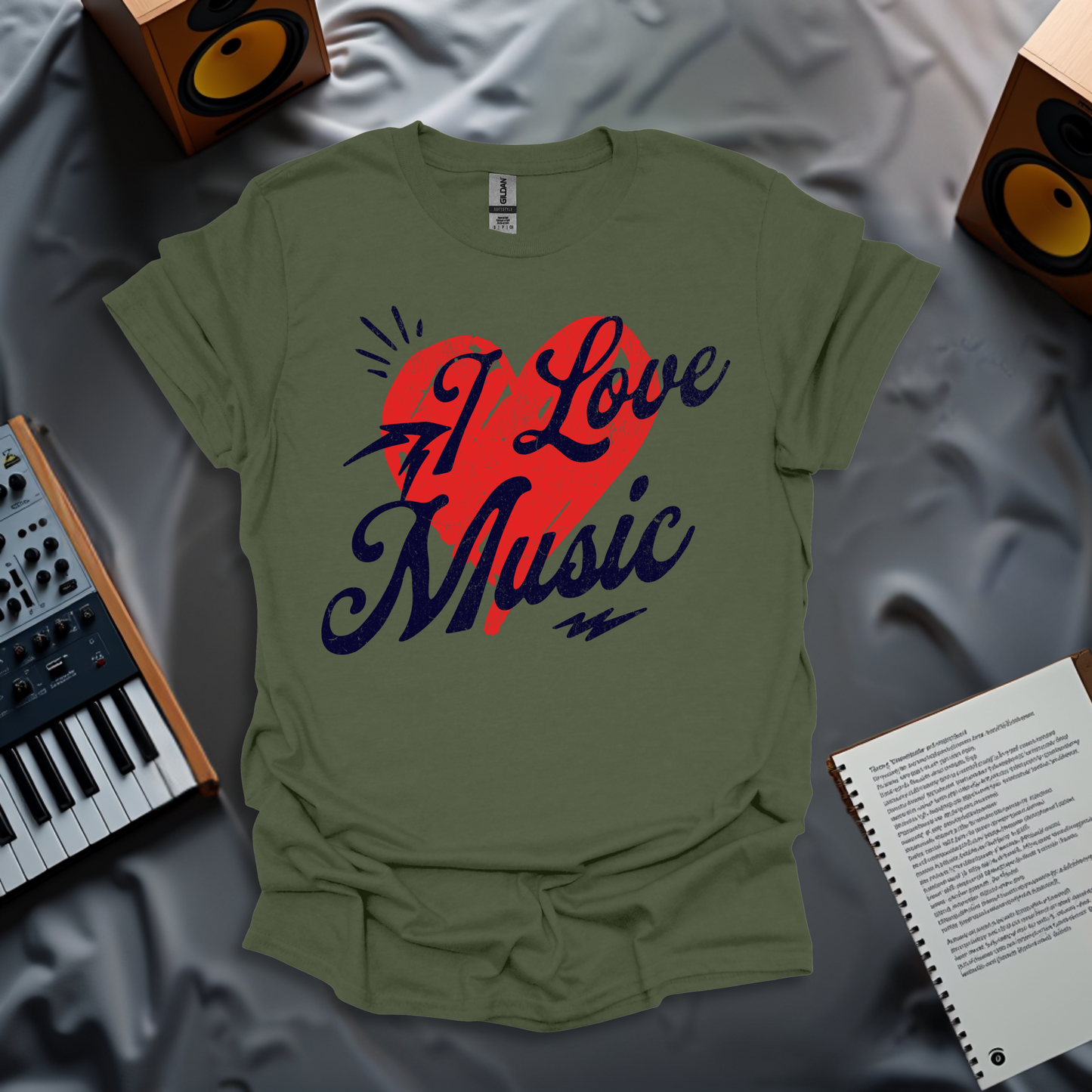 I Love Music Minimalist T-Shirt
