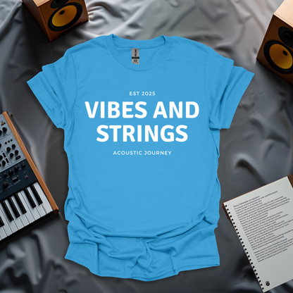 Vibes and Strings – Minimalist Music Lover T-Shirt