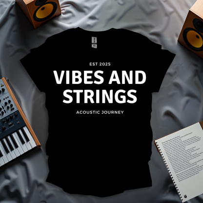 Vibes and Strings – Minimalist Music Lover T-Shirt