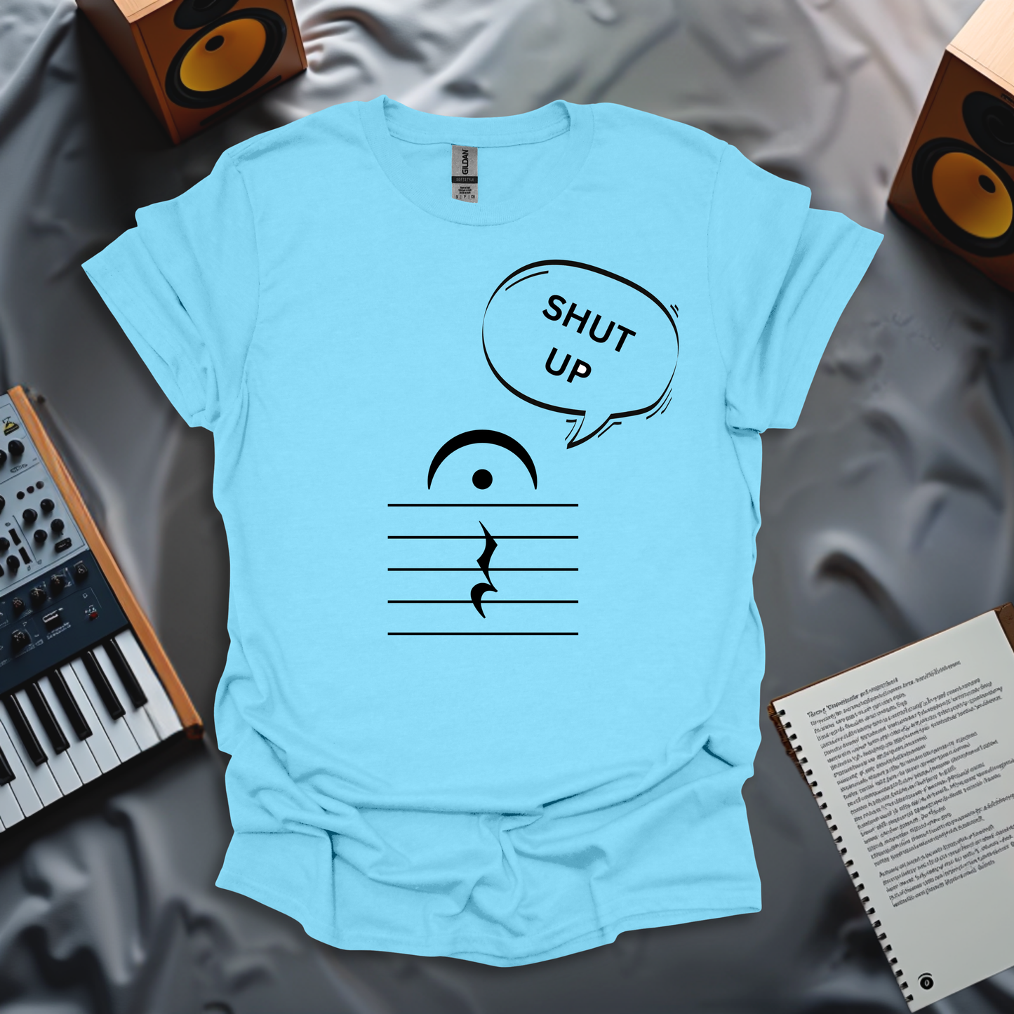 Funny Music Silence Rest T-Shirt – SHUT UP Design