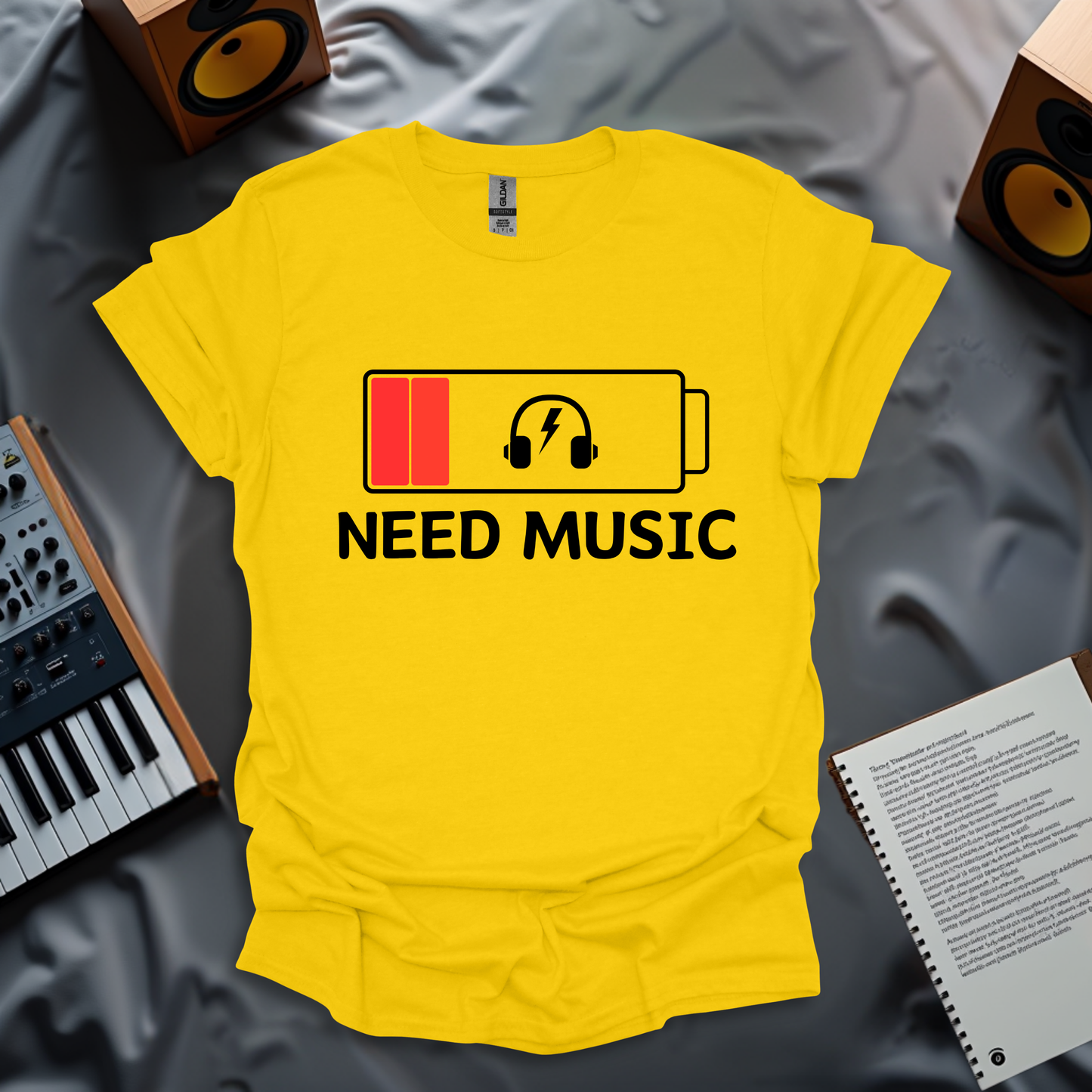 Need Music – Low Battery Mode T-Shirt