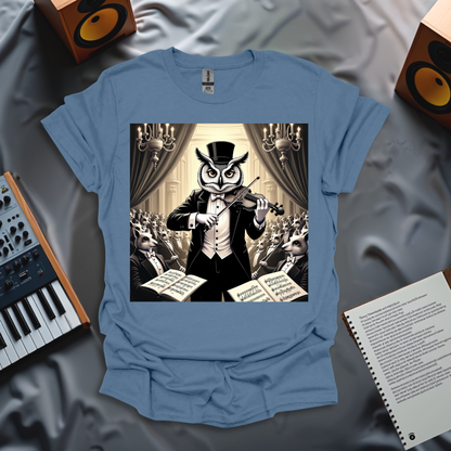 Owl Playing Violin in Victorian tuxedo T-Shirt