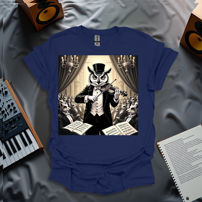 Owl Playing Violin in Victorian tuxedo T-Shirt