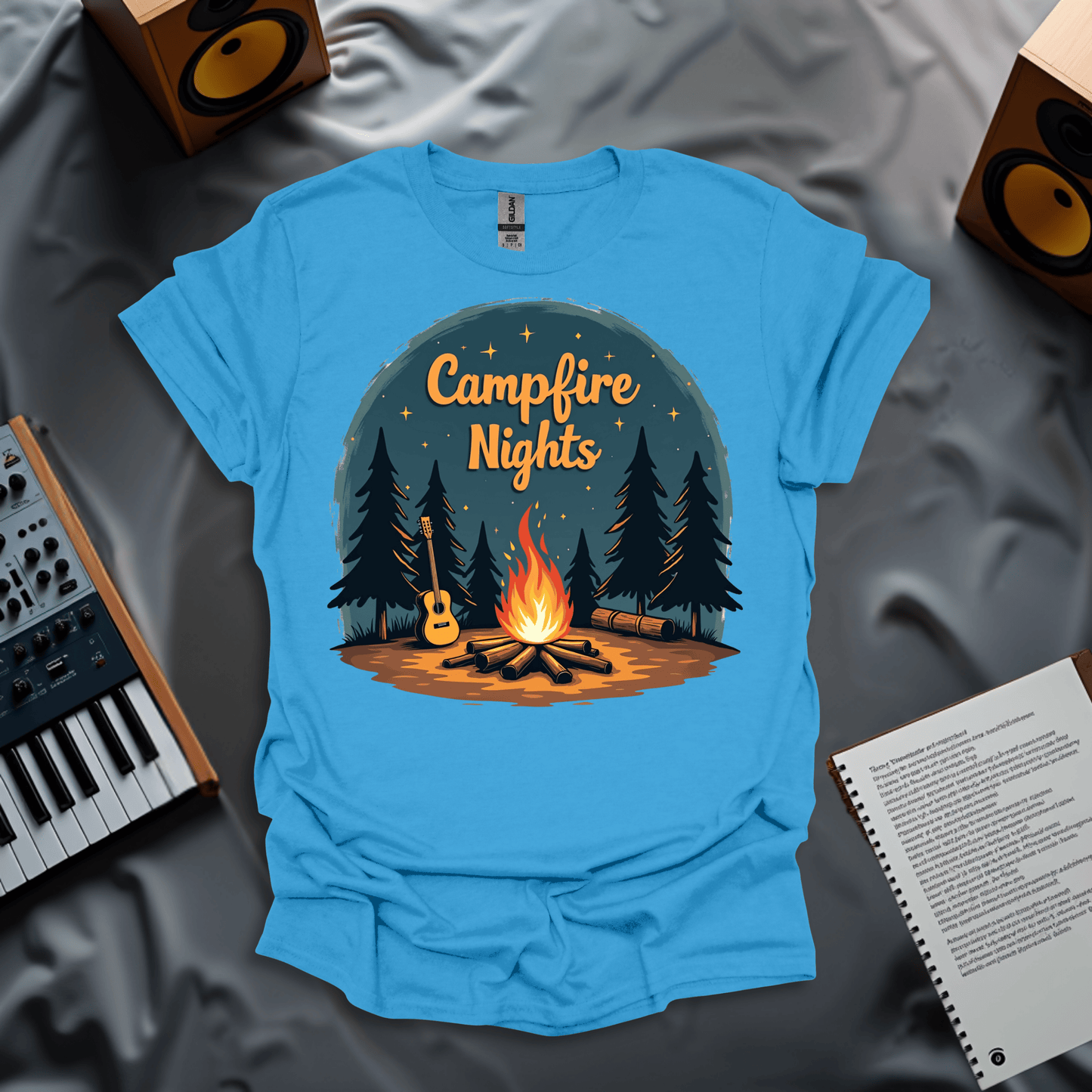 Campfire Night with Guitar T-Shirt