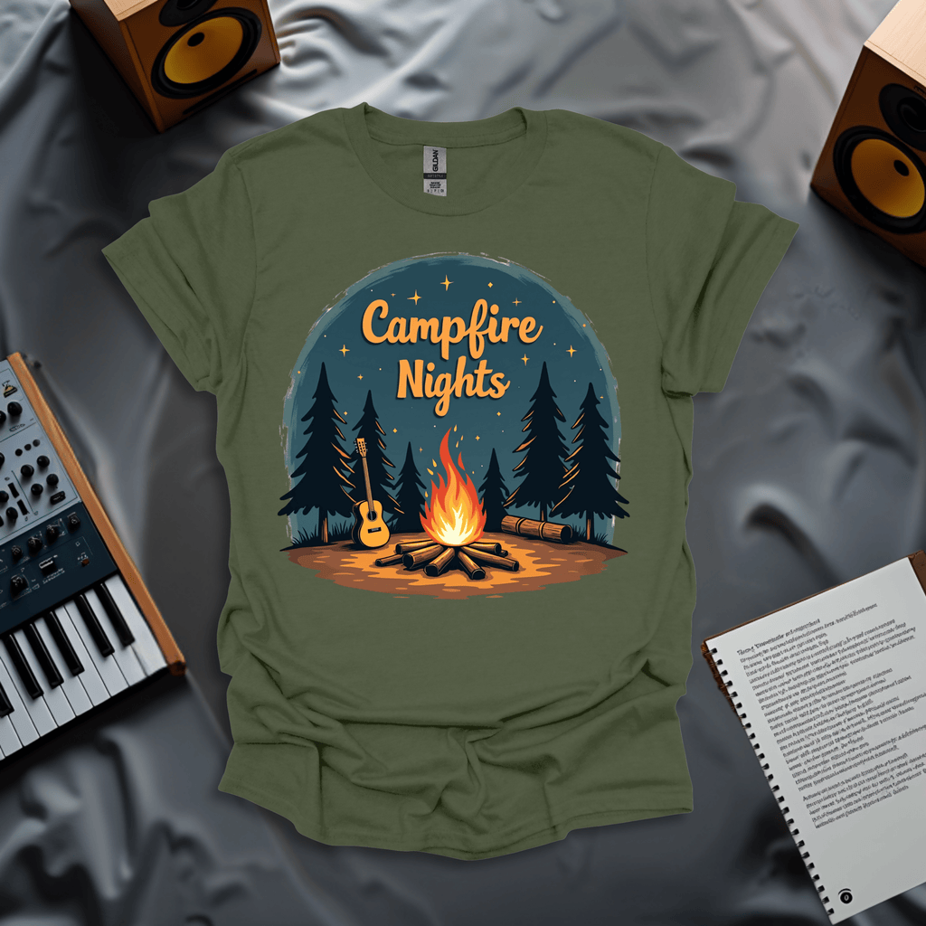 Campfire Night with Guitar T-Shirt