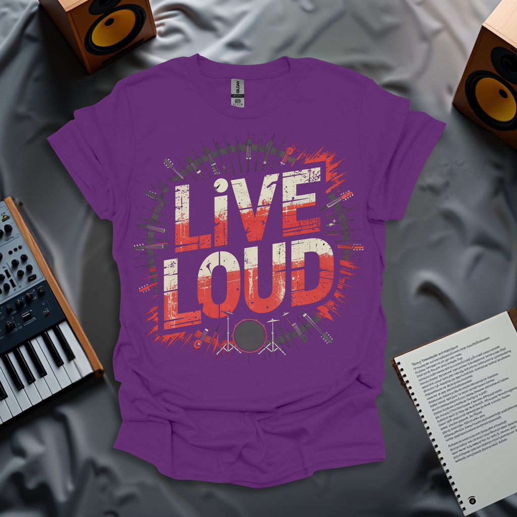 Live Loud Rock Graphic T-Shirt