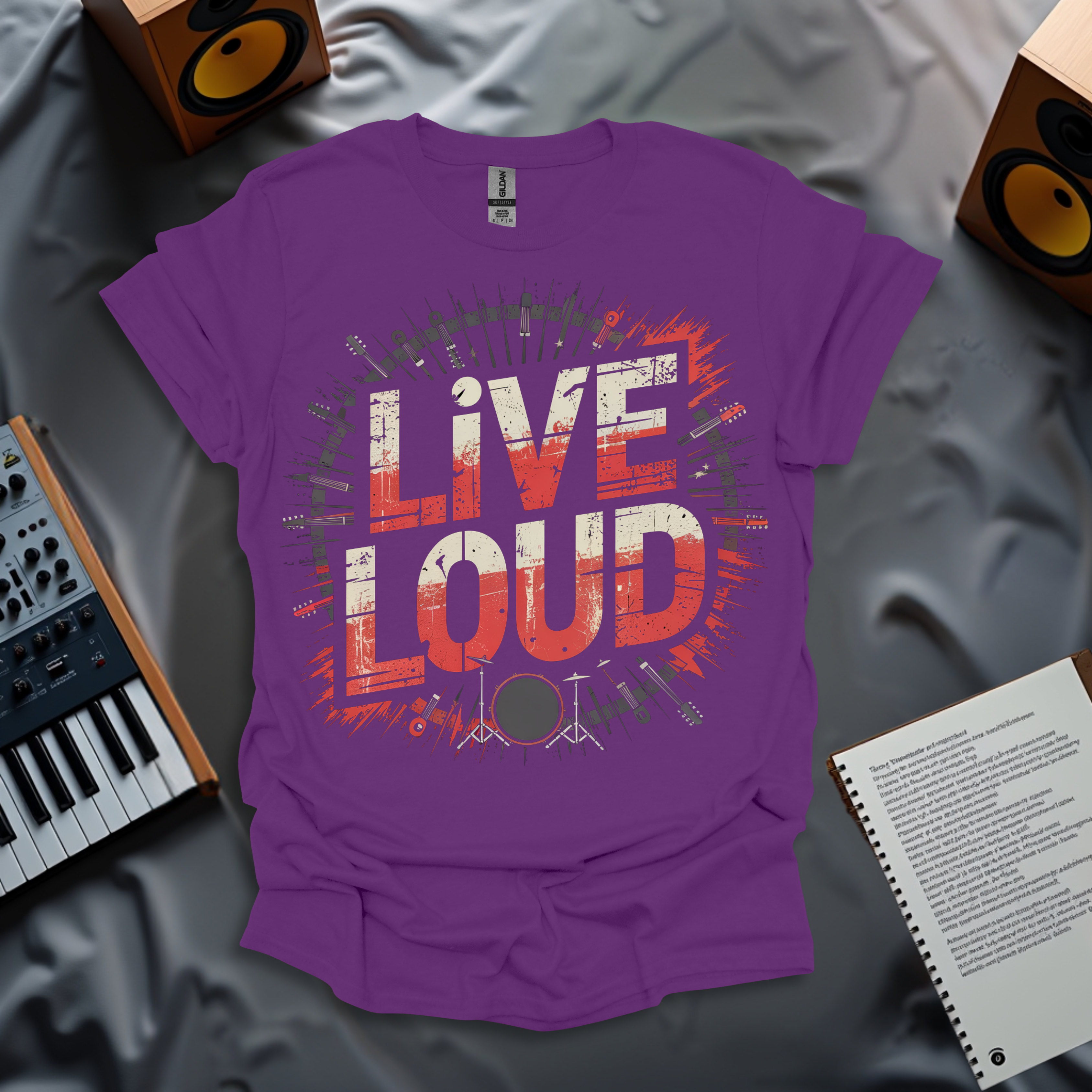 Live Loud Rock Graphic T-Shirt