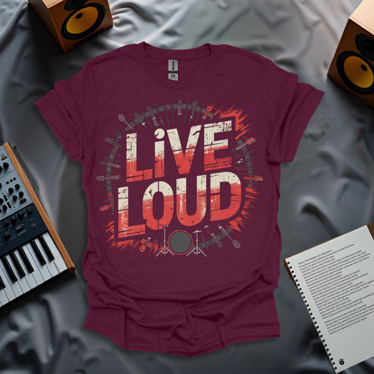 Live Loud Rock Graphic T-Shirt