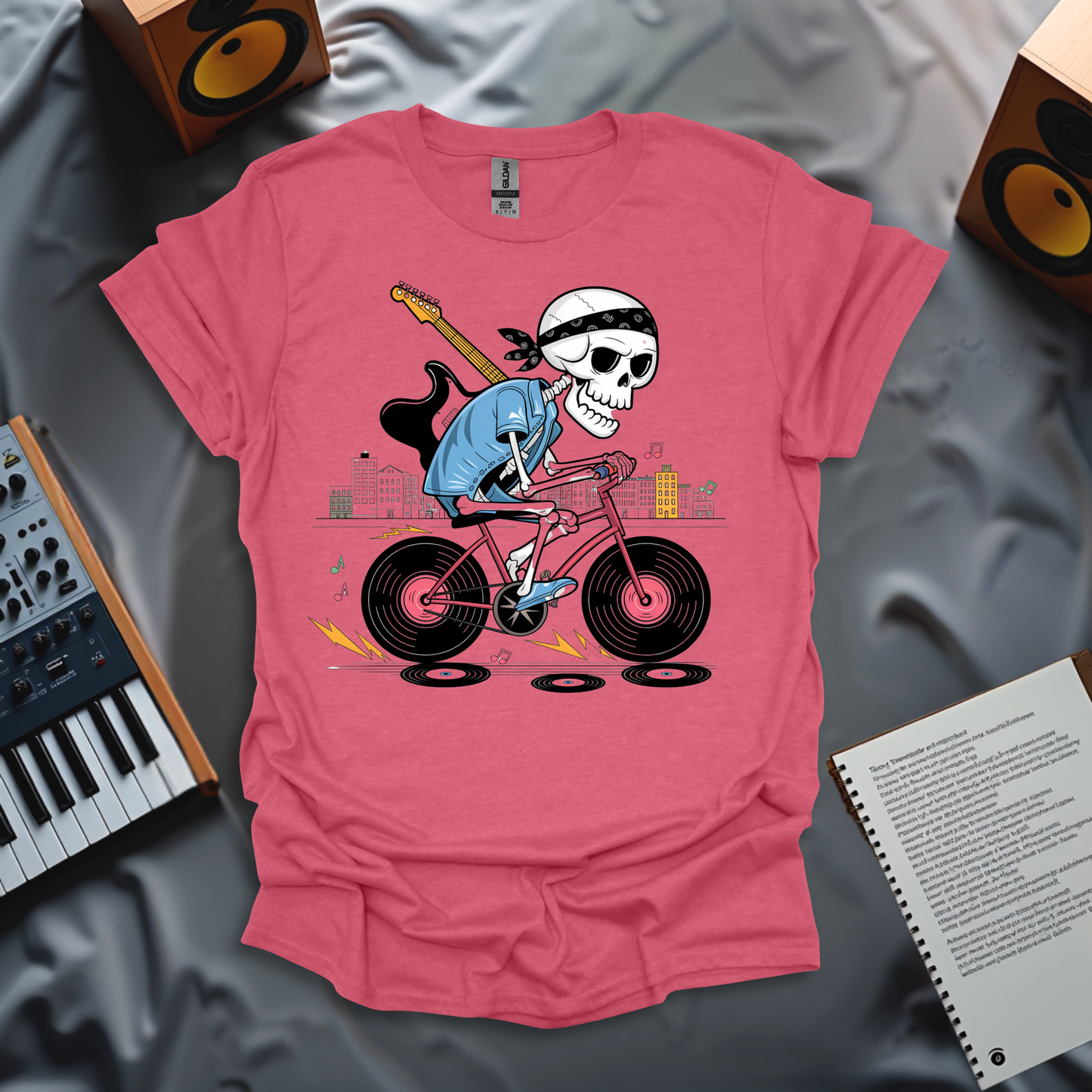 Guitar-Shredding Cyclist T-Shirt