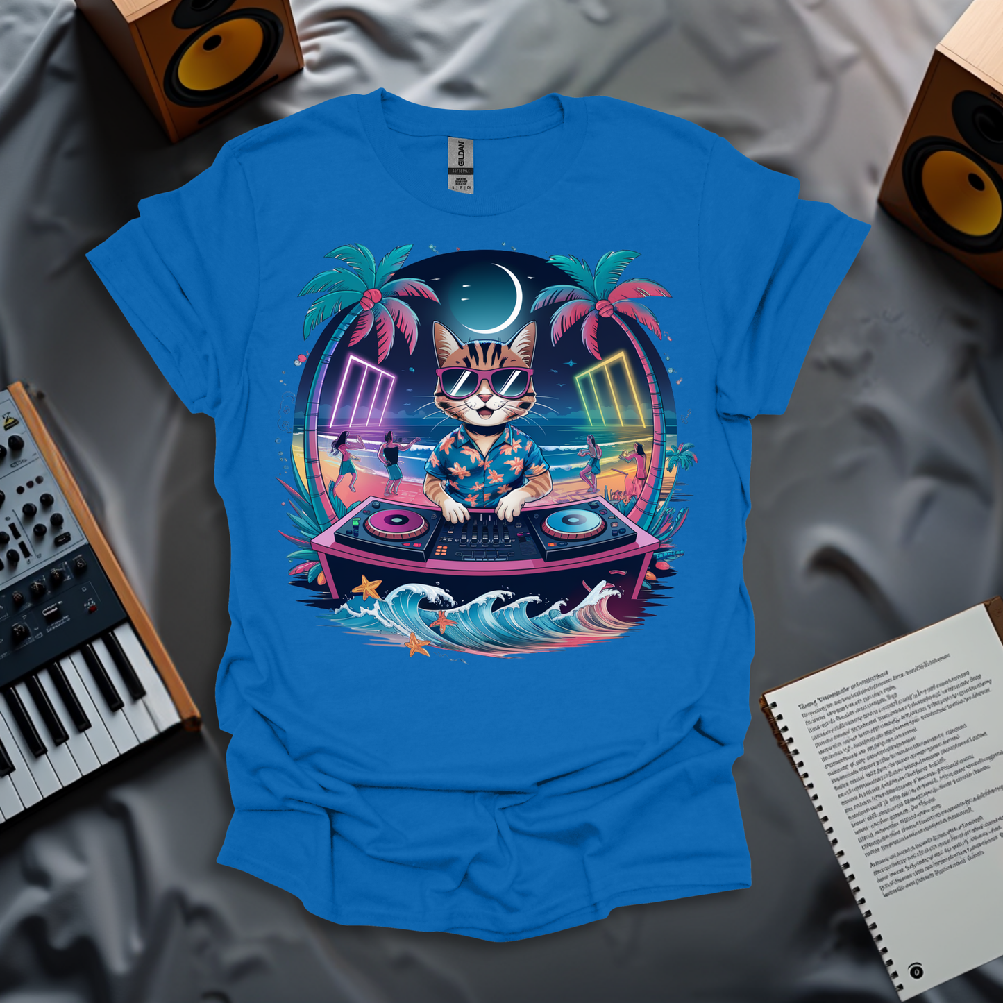 DJ Cat's Beach Party Vibes T-Shirt