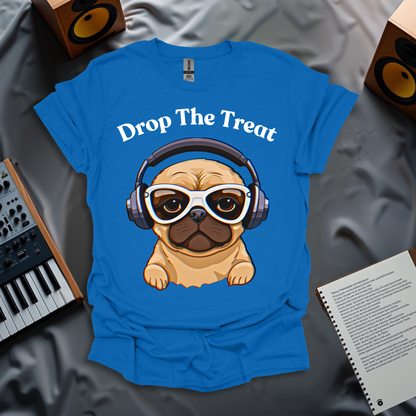 Drop The Beat Pug Wearing Headphone T-Shirt