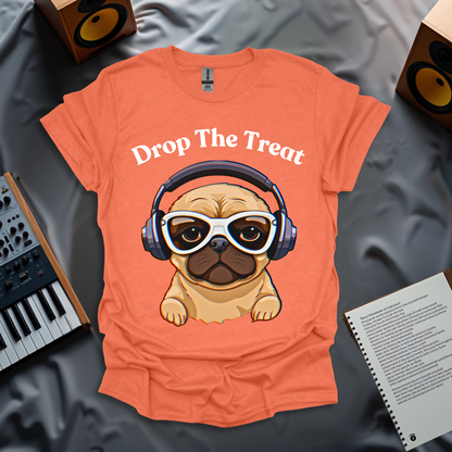 Drop The Beat Pug Wearing Headphone T-Shirt