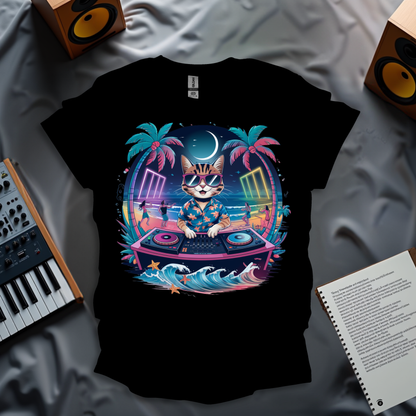 DJ Cat's Beach Party Vibes T-Shirt