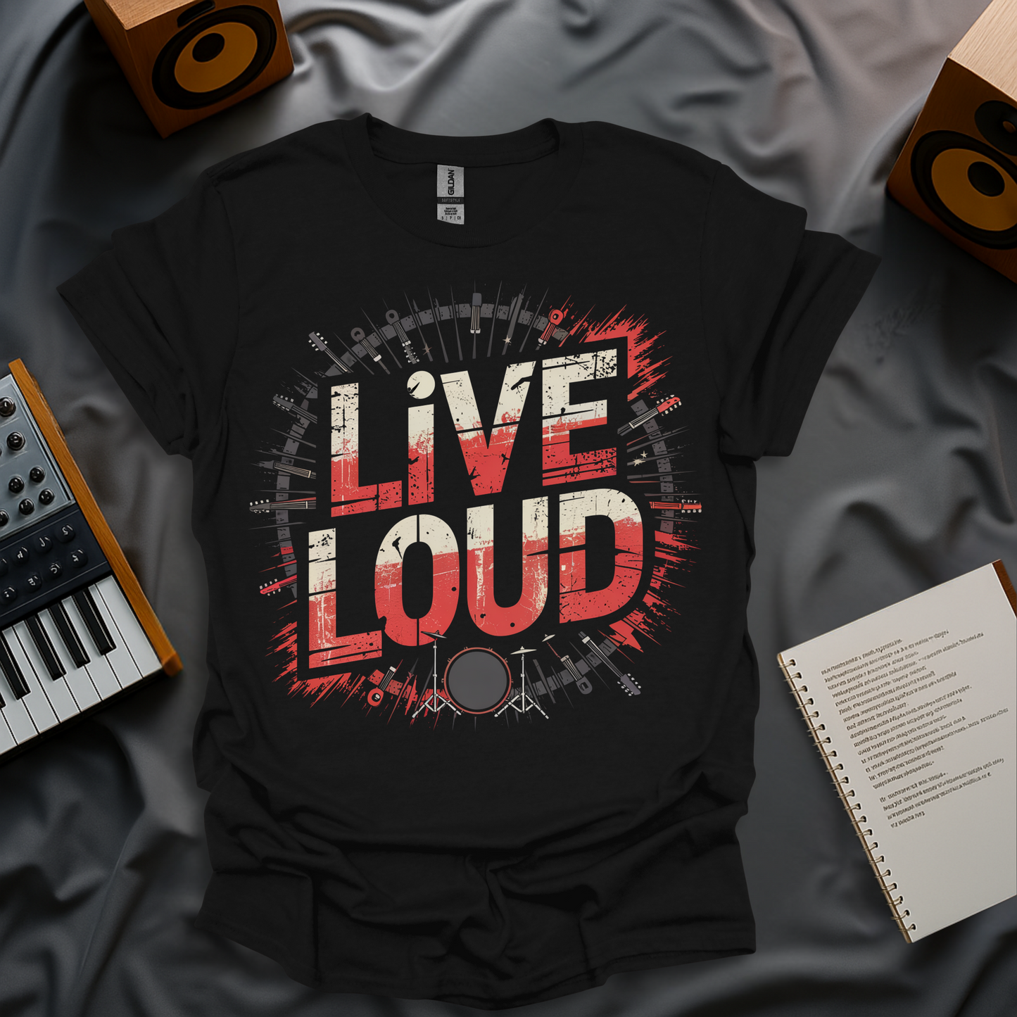 Live Loud Rock Graphic T-Shirt