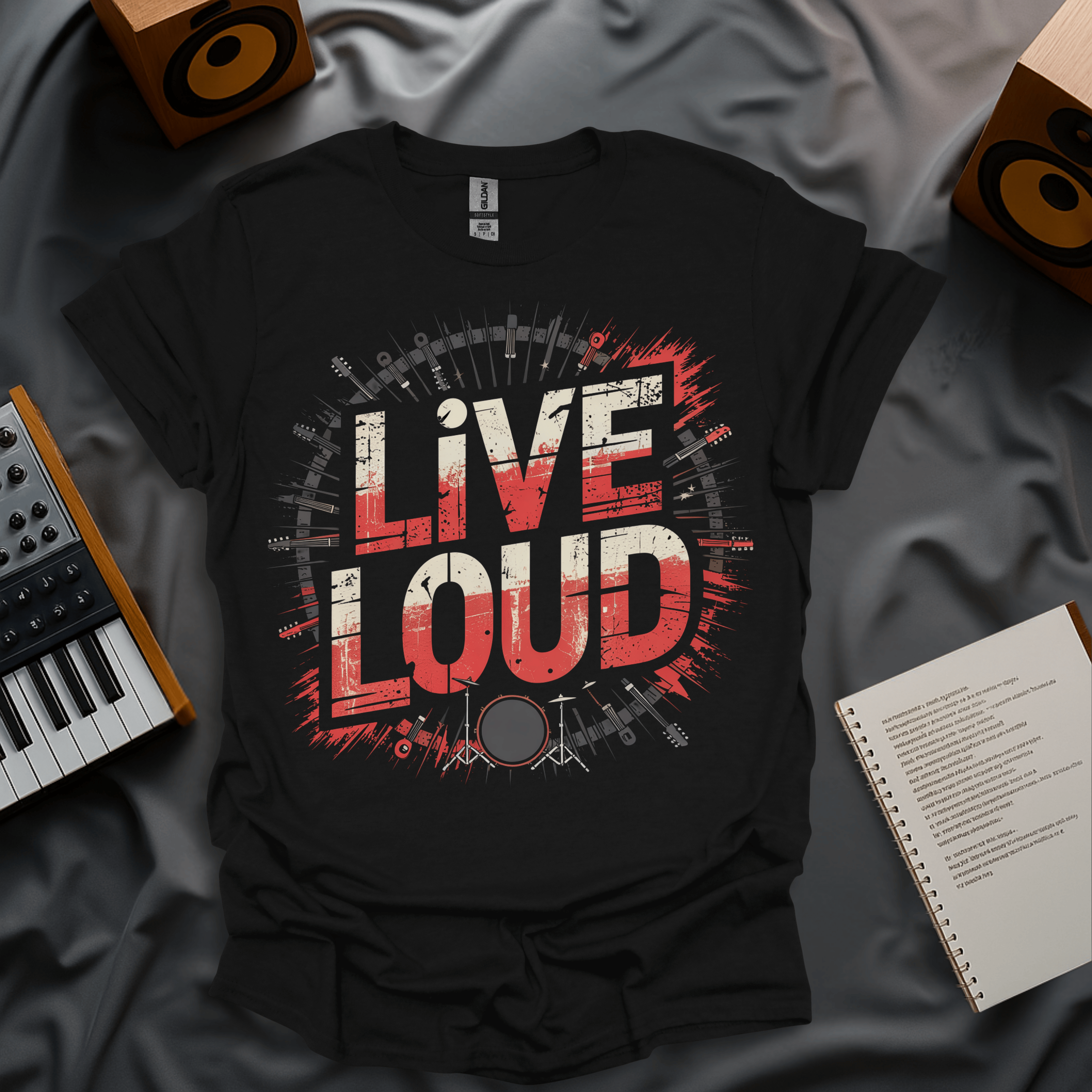 Live Loud Rock Graphic T-Shirt