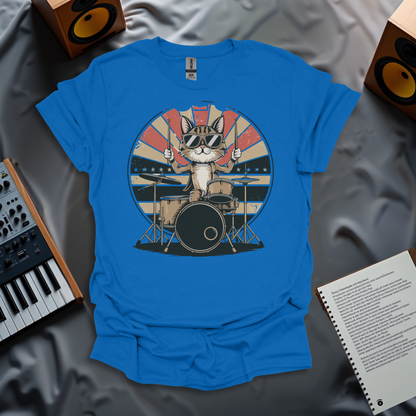 Rockstar Cat Drummer T-Shirt