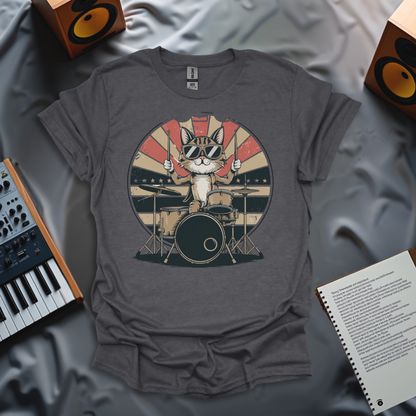 Rockstar Cat Drummer T-Shirt