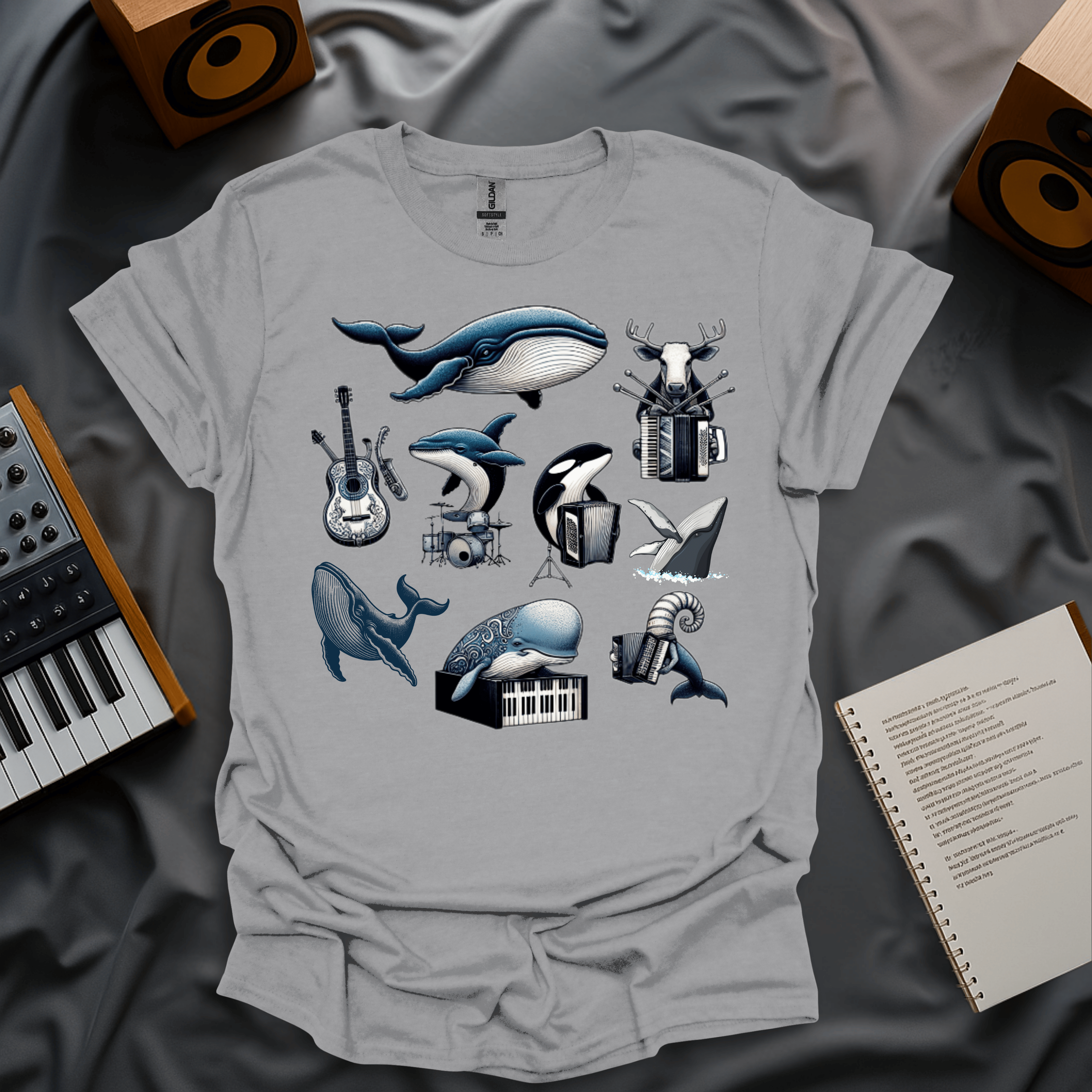 Musicians in Blue T-Shirt