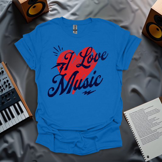I Love Music Minimalist T-Shirt