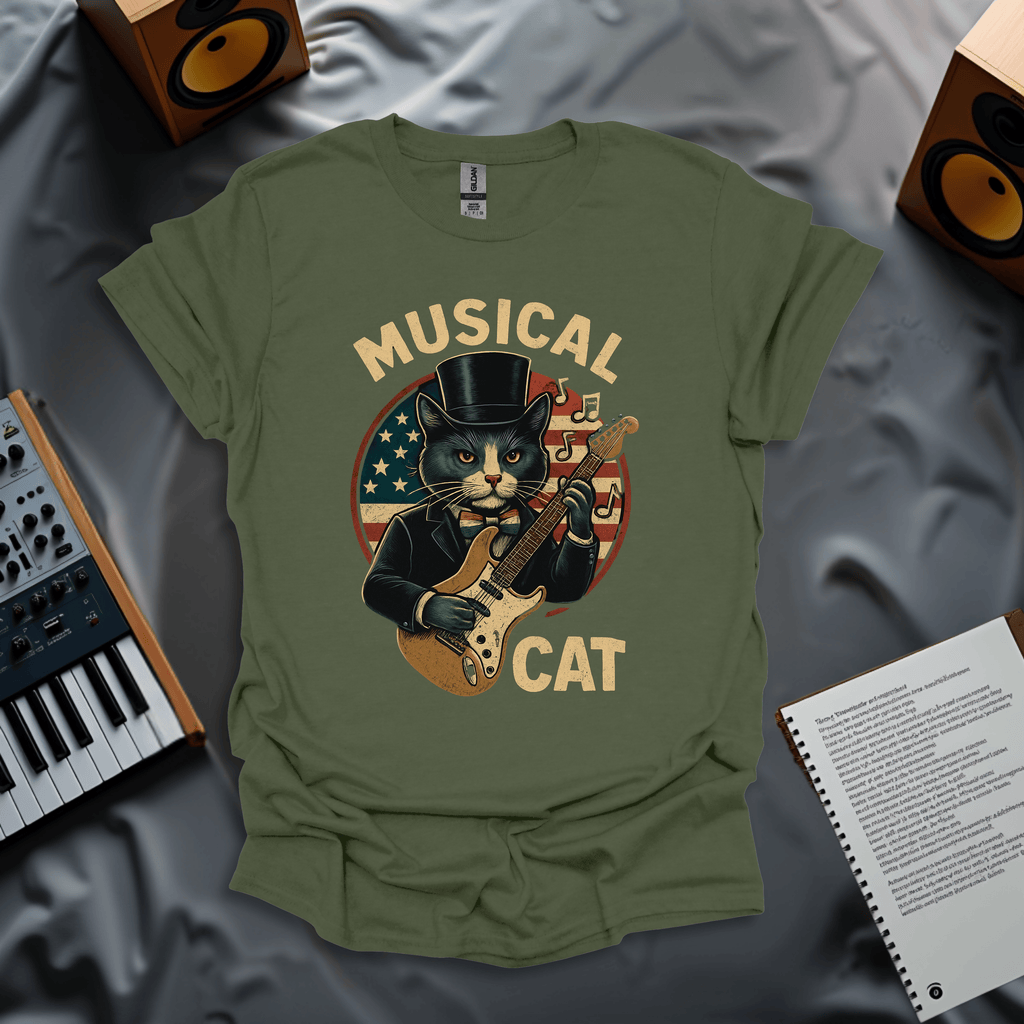 Musical Cat Forth of July T-Shirt