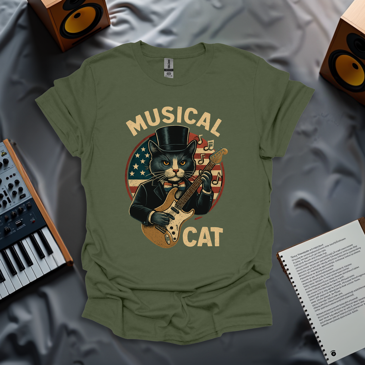 Musical Cat Forth of July T-Shirt