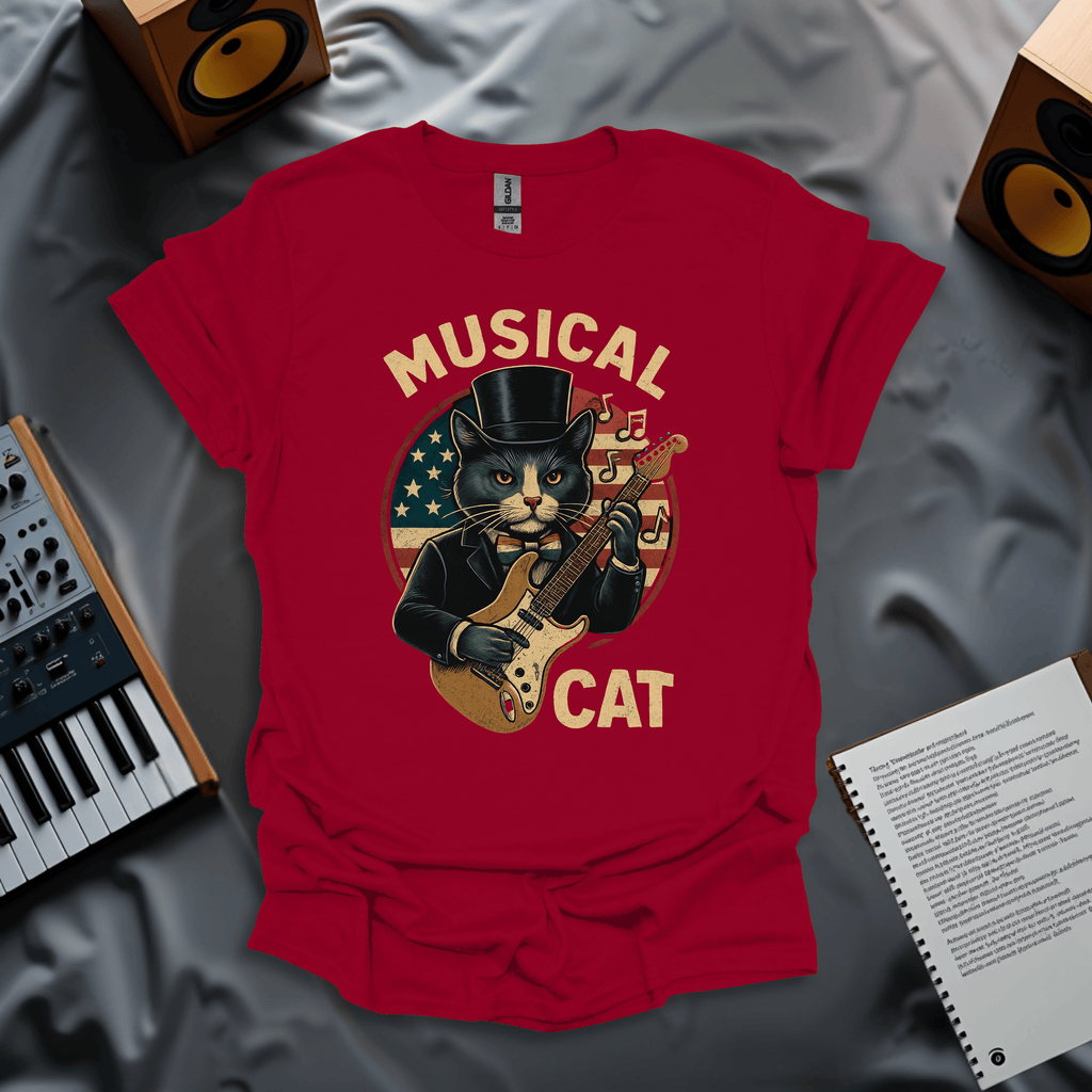 Musical Cat Forth of July T-Shirt