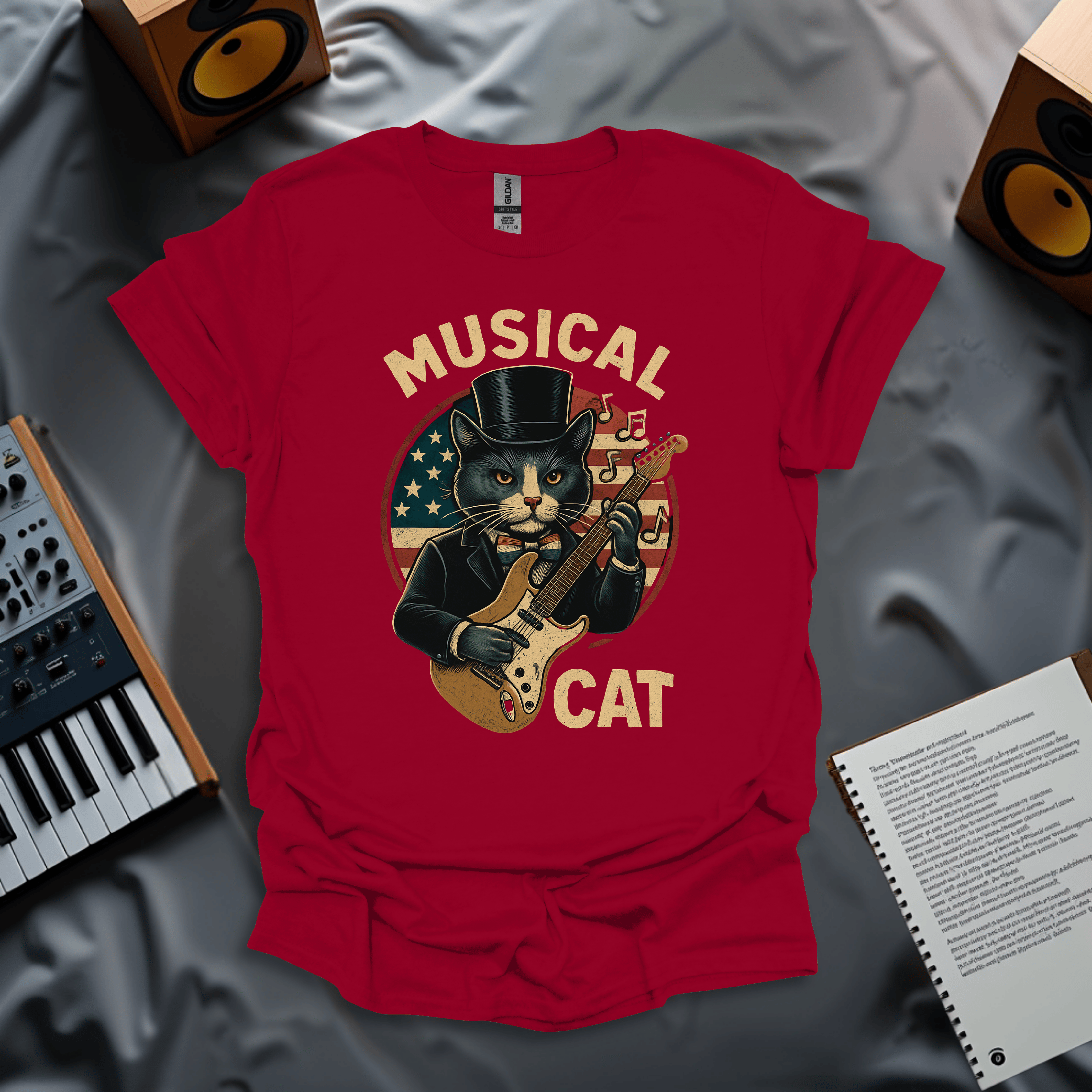 Musical Cat Forth of July T-Shirt