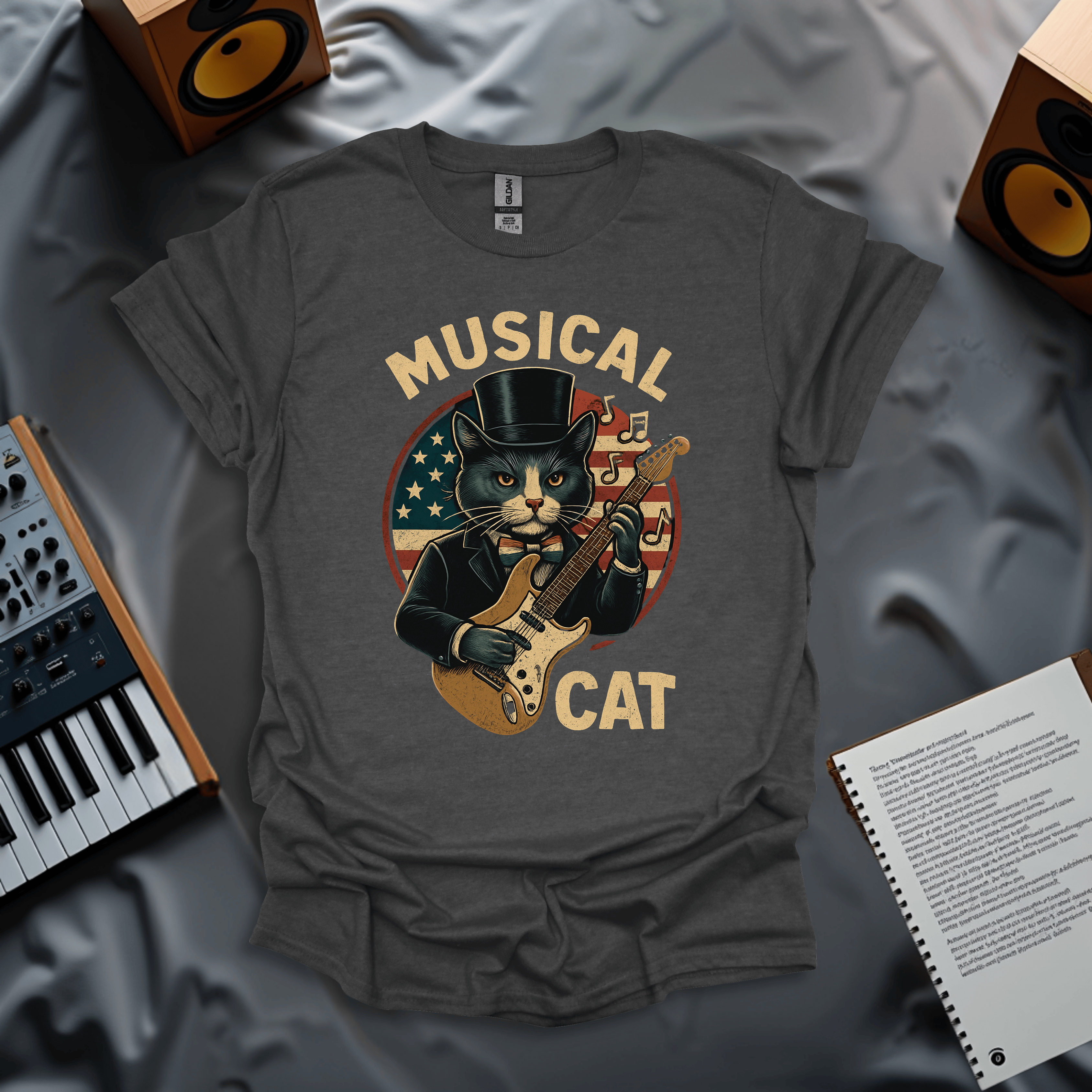 Musical Cat Forth of July T-Shirt