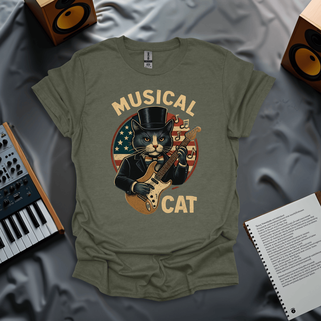 Musical Cat Forth of July T-Shirt
