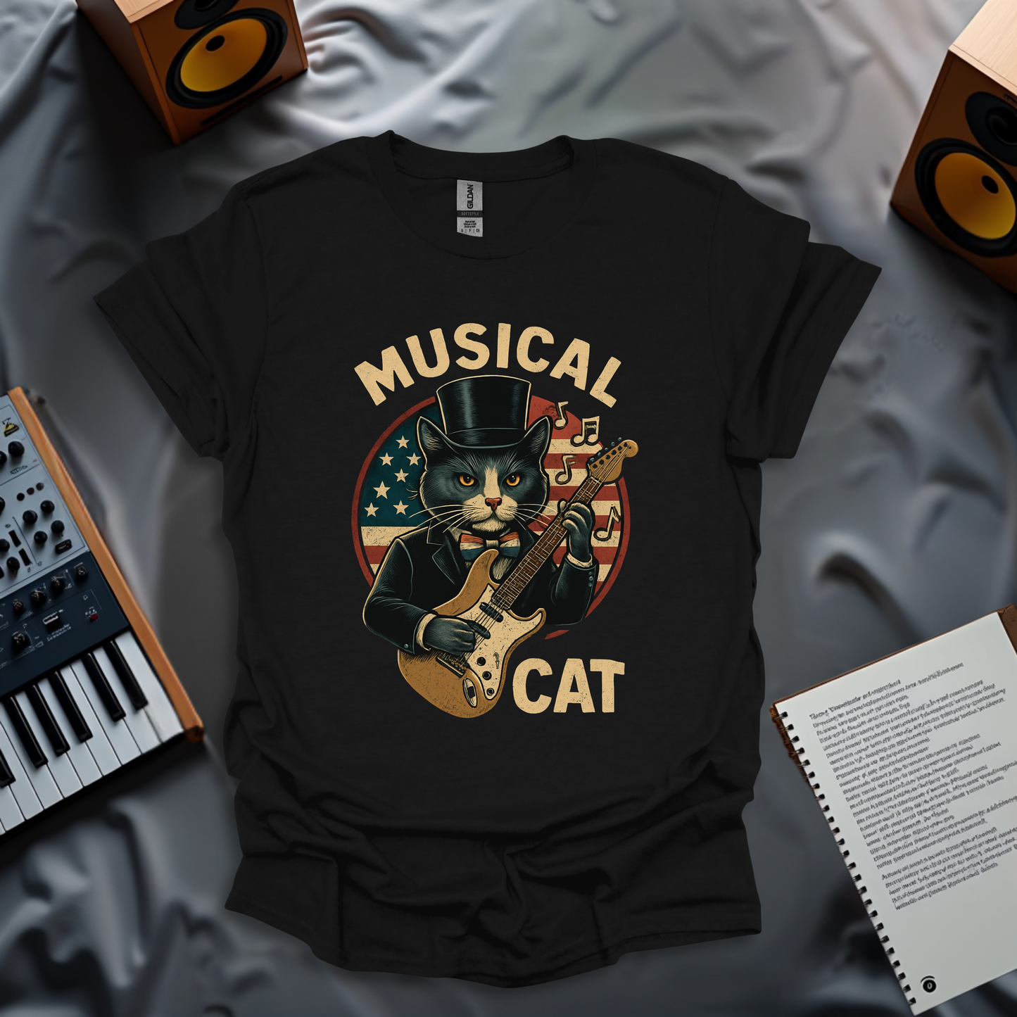 Musical Cat Forth of July T-Shirt