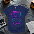 Music Inspires – Neon Winged Guitar T-Shirt