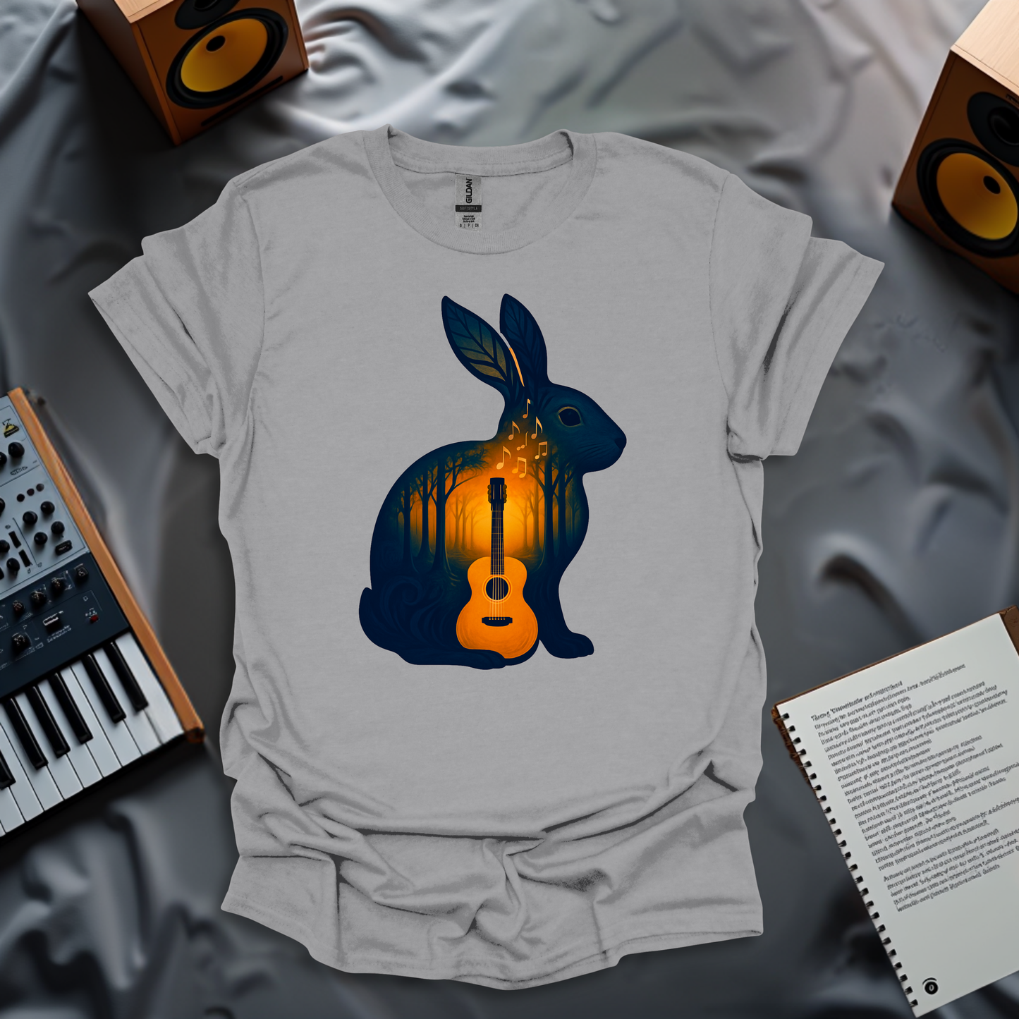 Forest Melody – Acoustic Rabbit Music T-Shirt