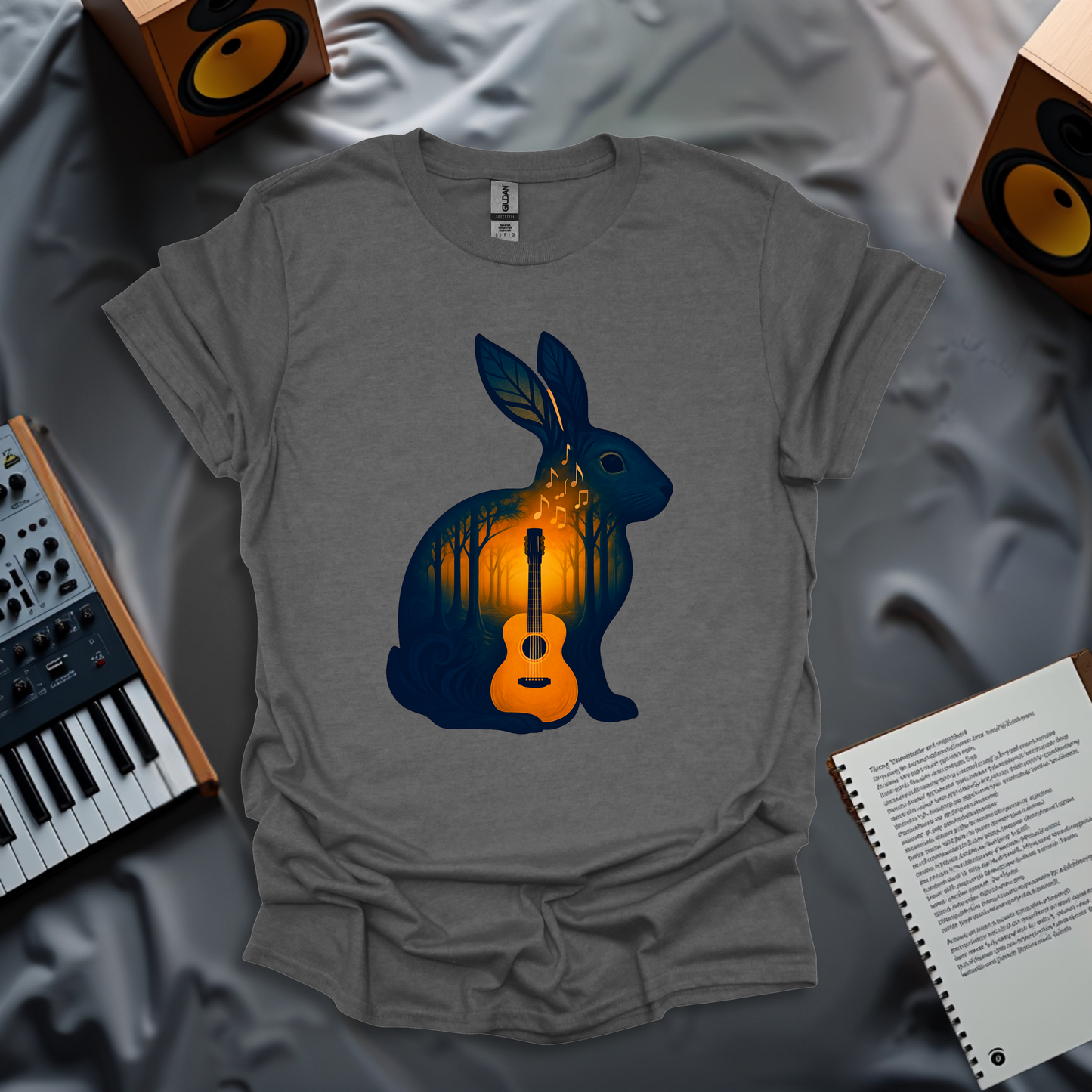 Forest Melody – Acoustic Rabbit Music T-Shirt