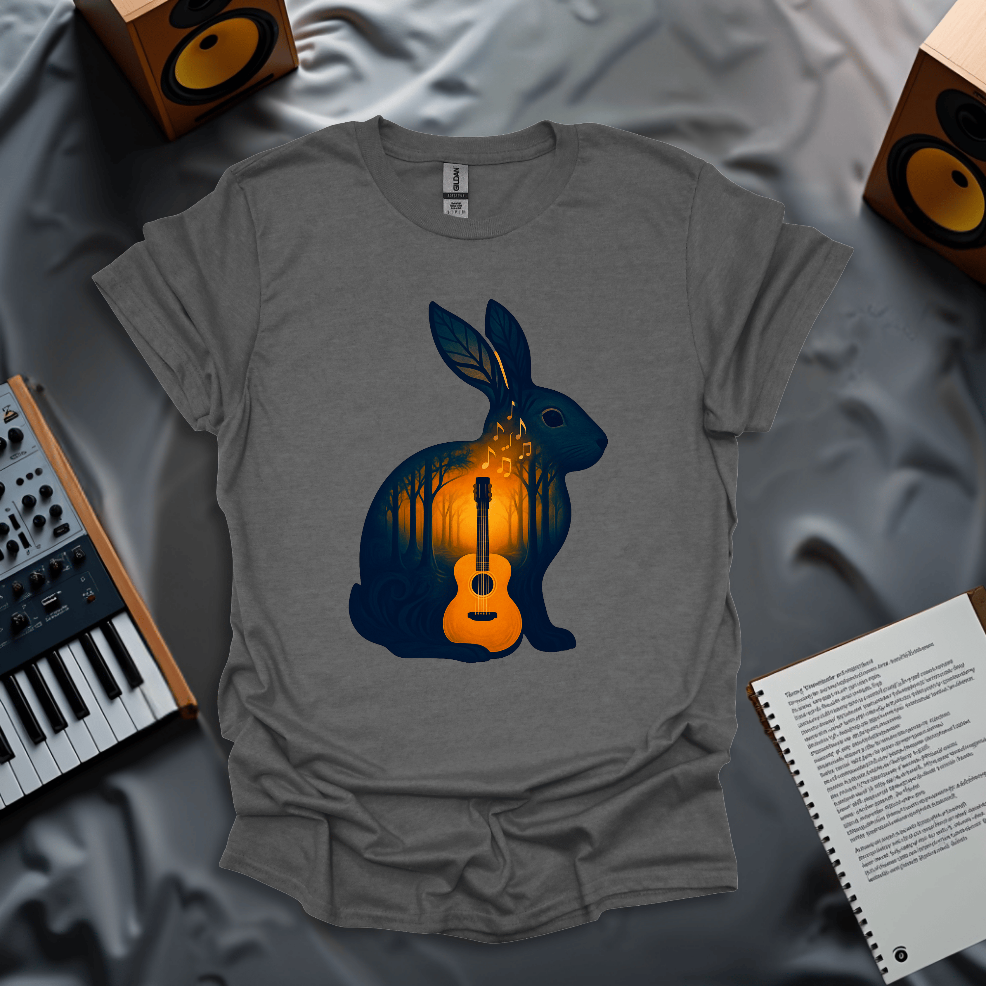 Forest Melody – Acoustic Rabbit Music T-Shirt
