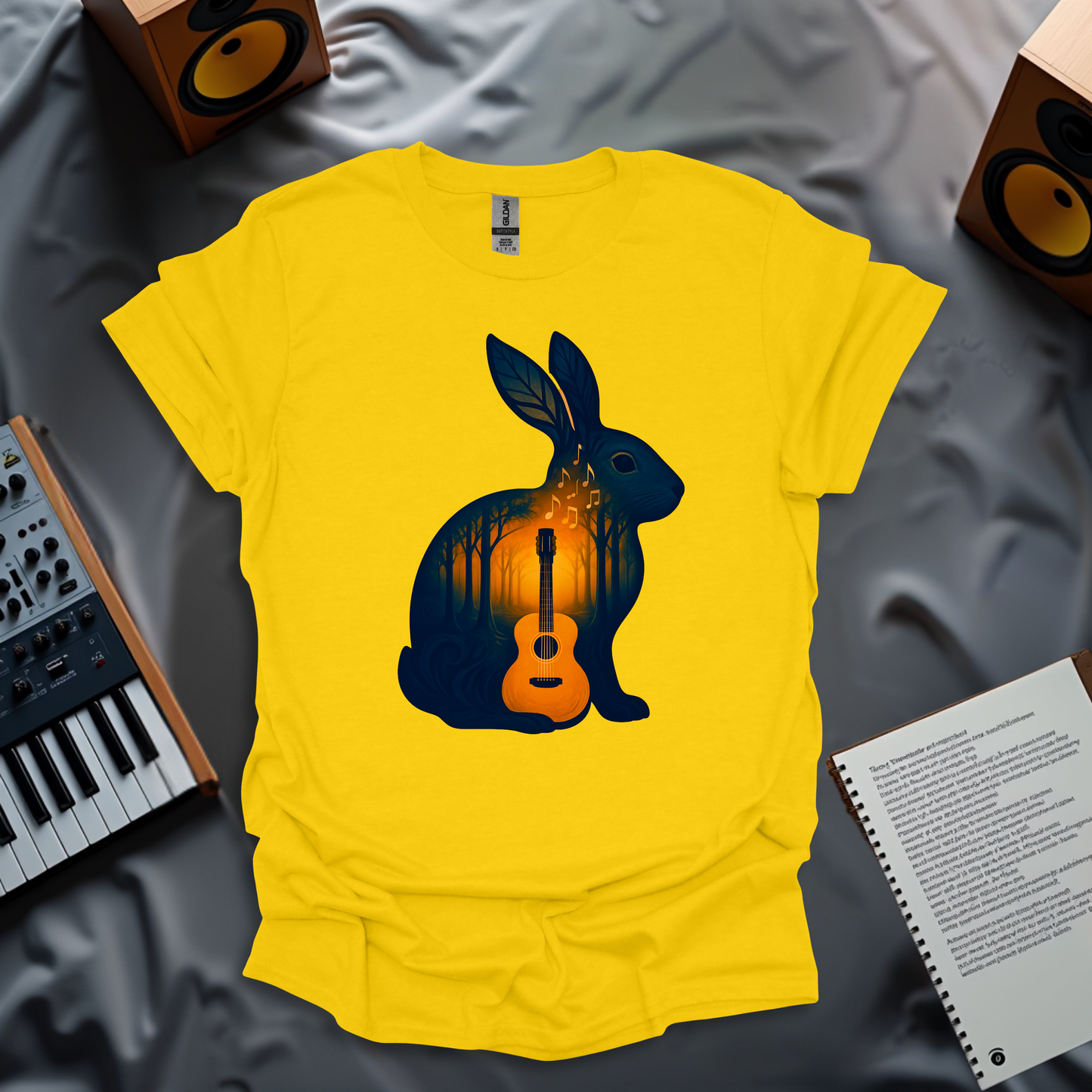 Forest Melody – Acoustic Rabbit Music T-Shirt