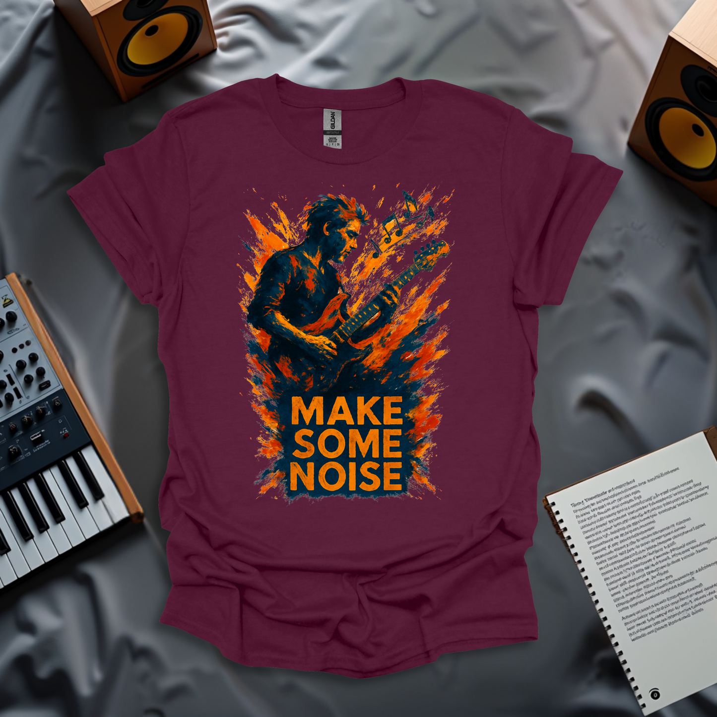 Make Some Noise – Explosive Guitar Art T-Shirt