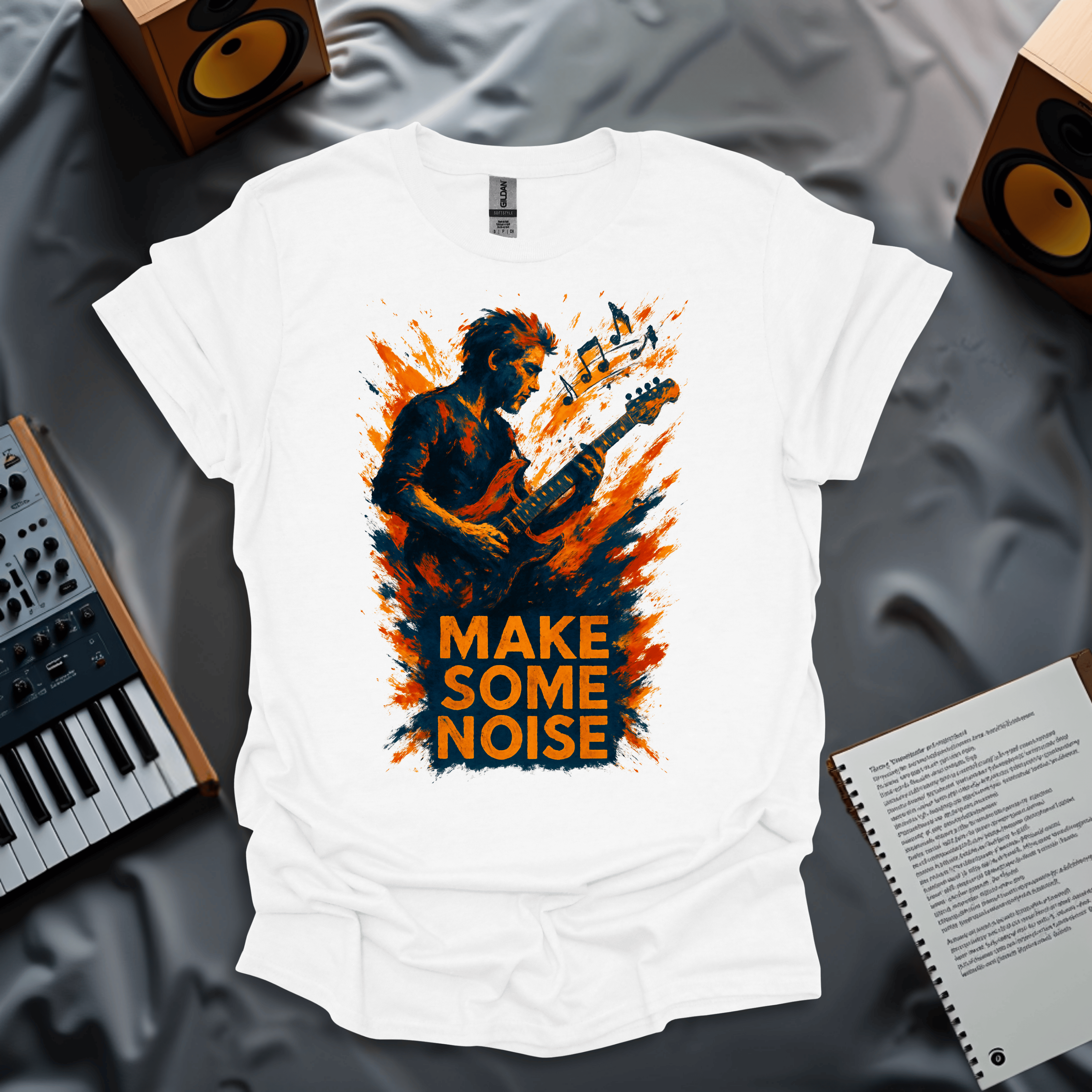 Make Some Noise – Explosive Guitar Art T-Shirt
