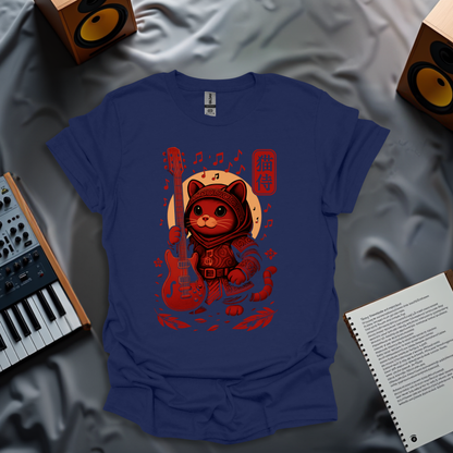 Samurai Strings – Music Warrior Cat T-Shirt