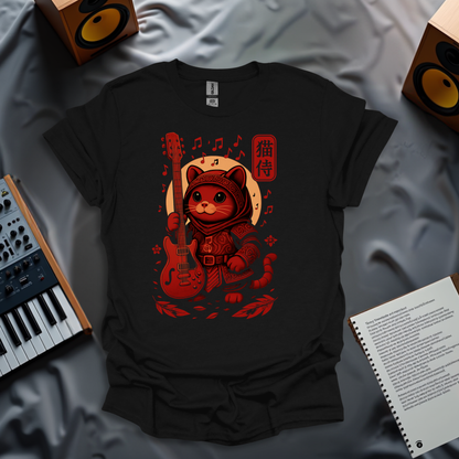 Samurai Strings – Music Warrior Cat T-Shirt