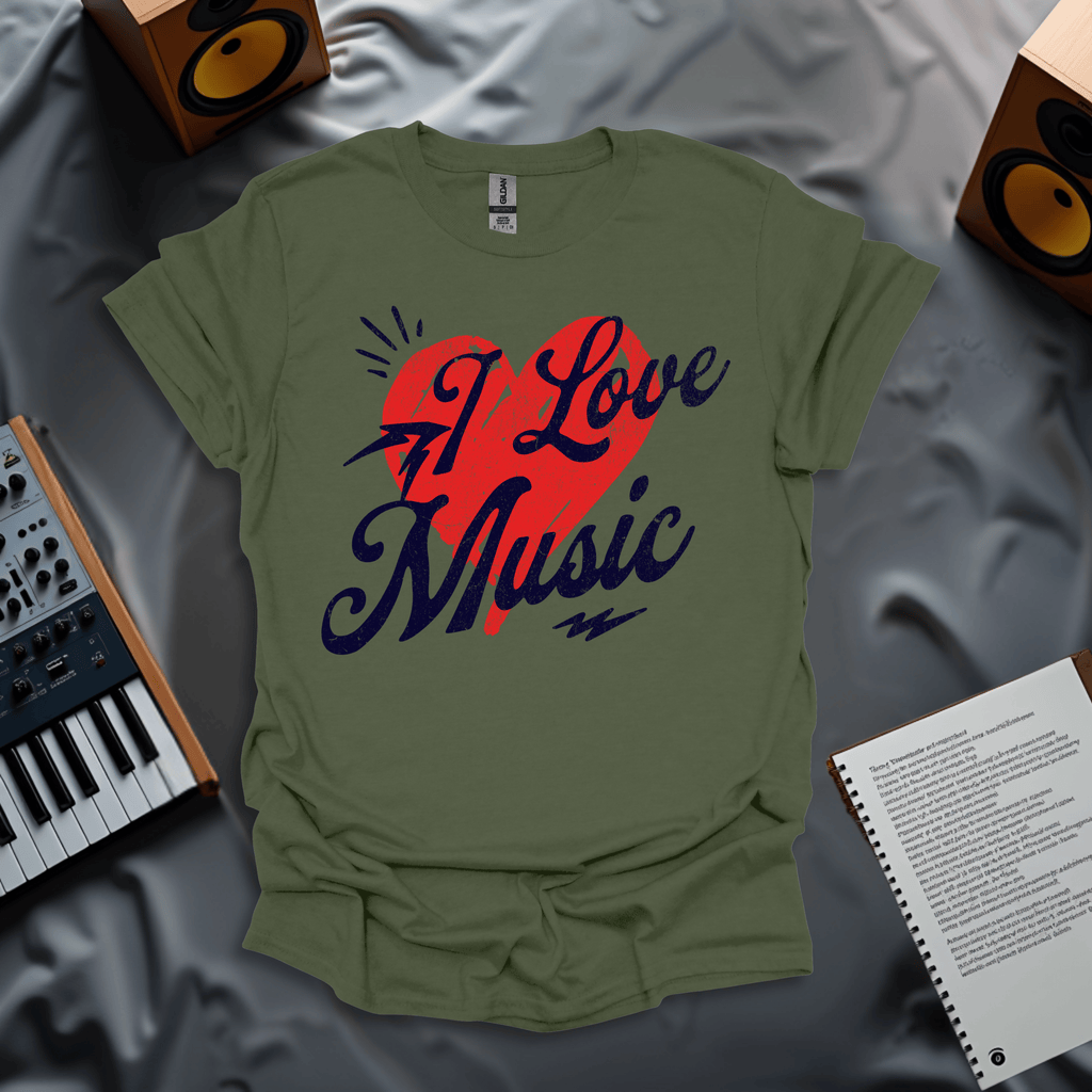 I Love Music Minimalist T-Shirt