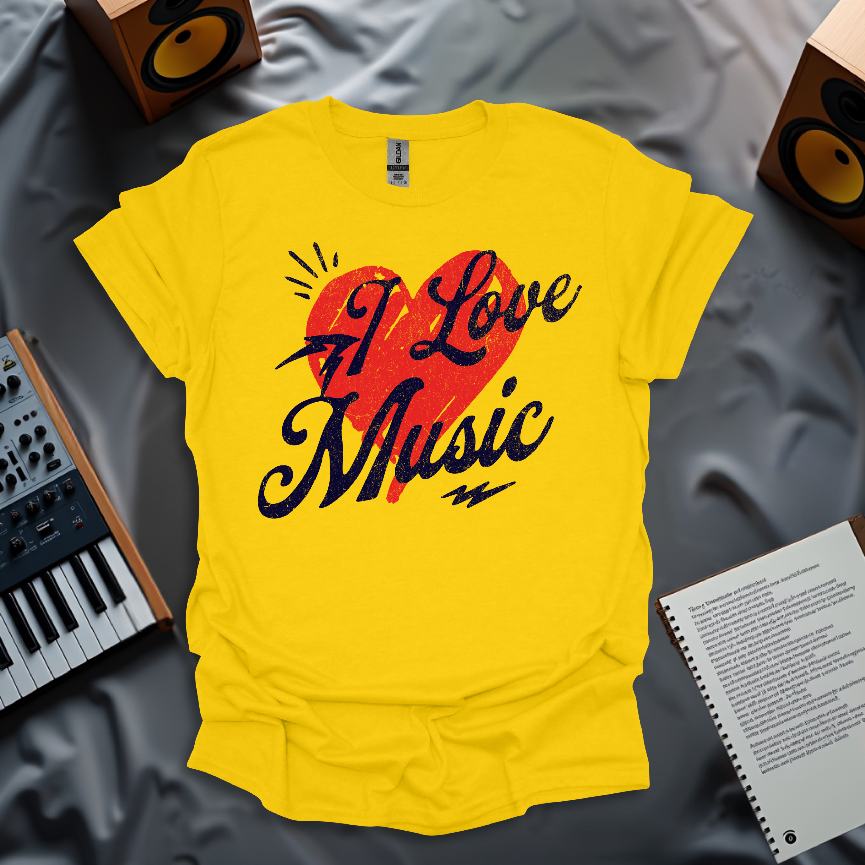 I Love Music Minimalist T-Shirt