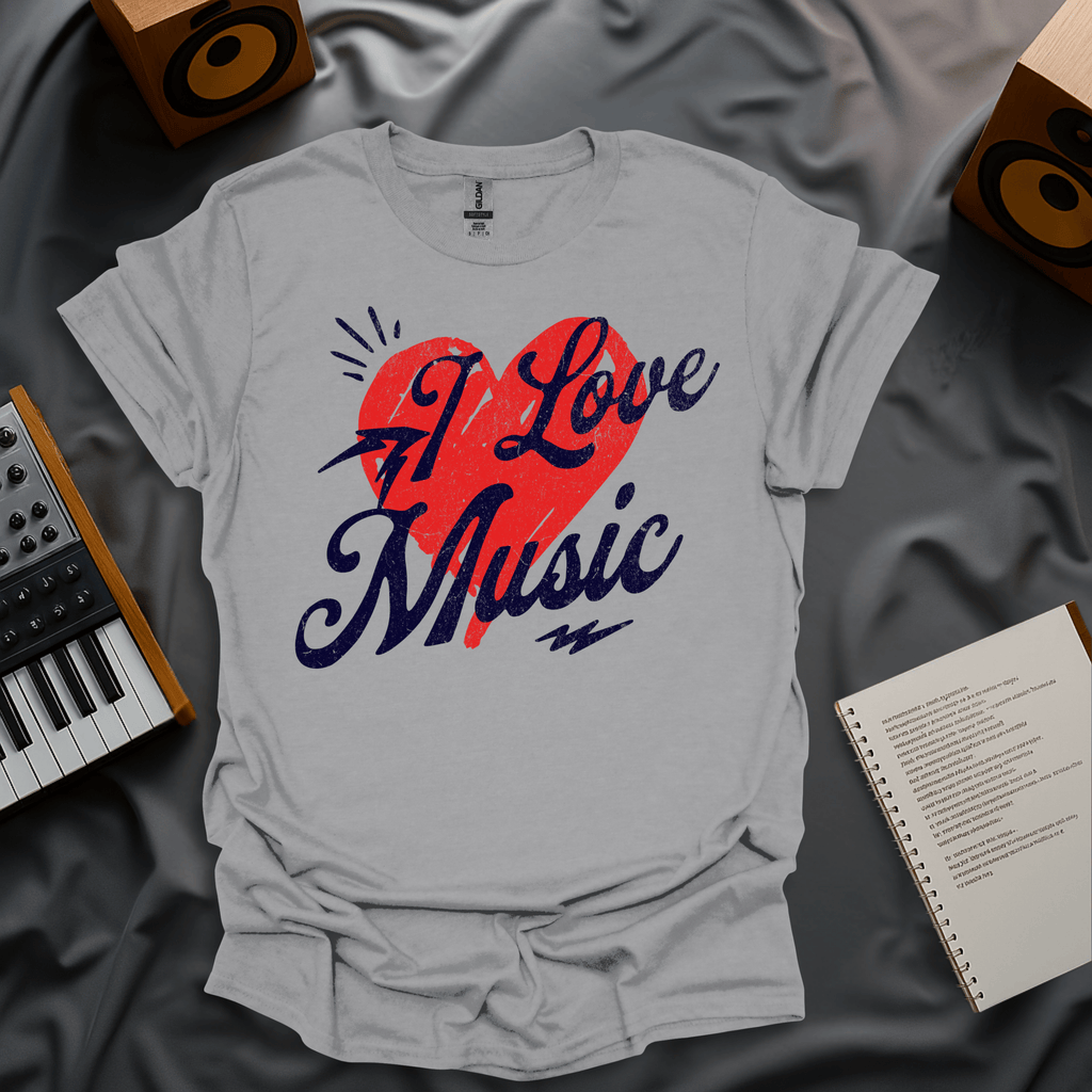 I Love Music Minimalist T-Shirt