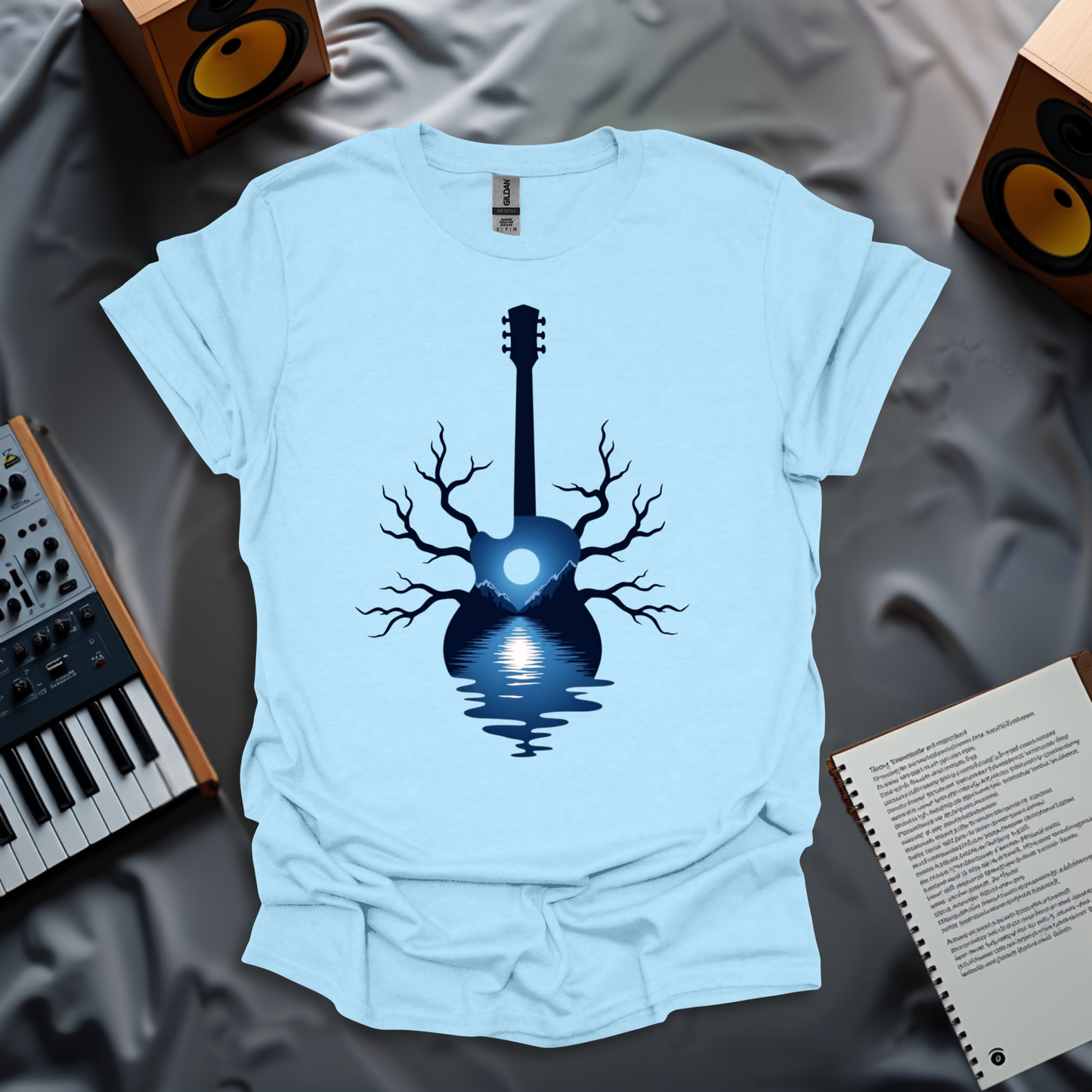 Guitar Reflection in Nature T-Shirt