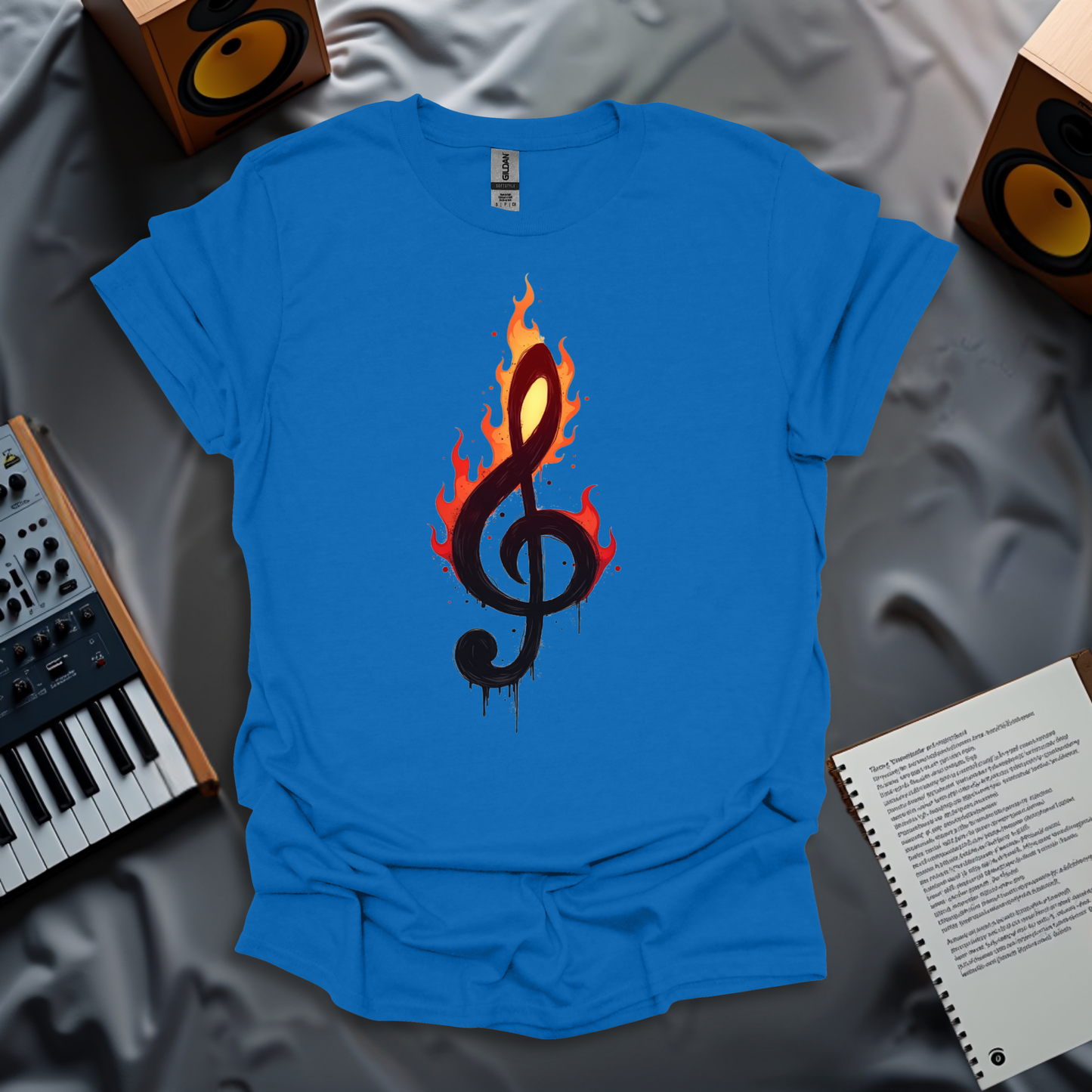 Flaming Treble Clef T-Shirt