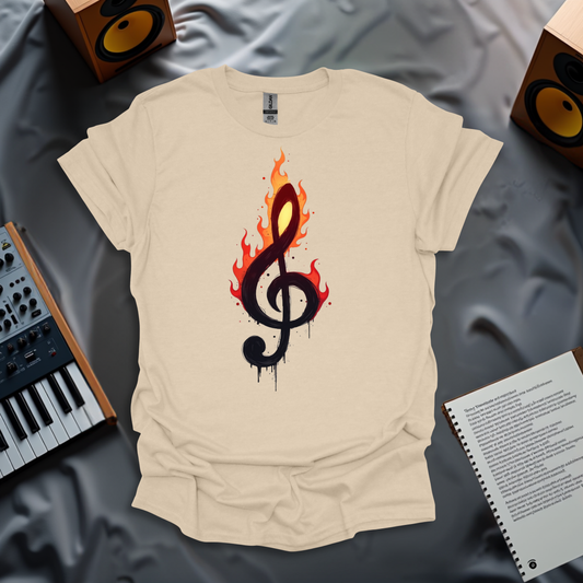 Flaming Treble Clef T-Shirt