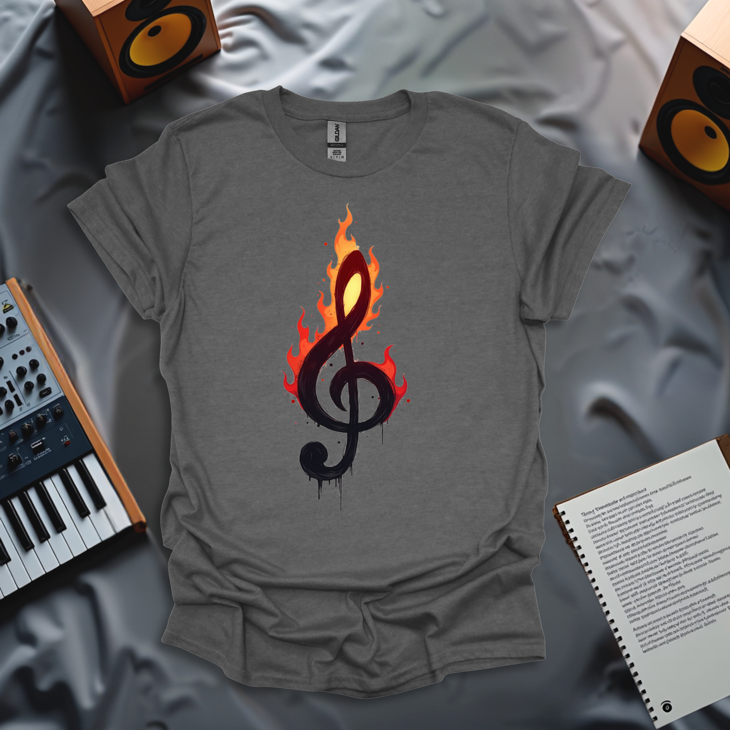 Flaming Treble Clef T-Shirt